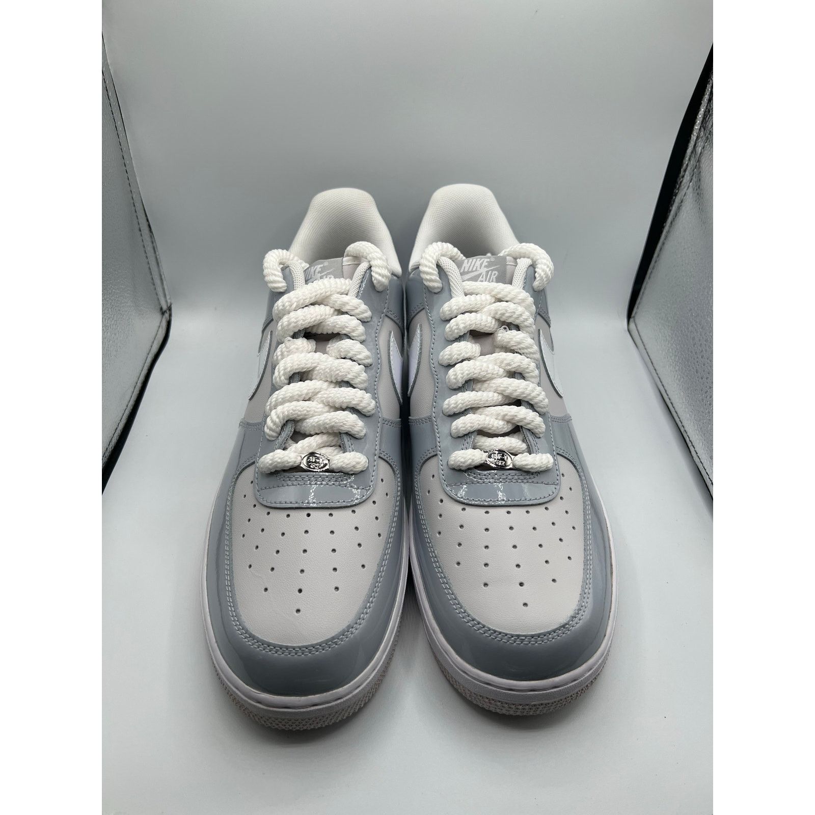 Nike Nike Air Force 1 ‘07 LV8 “Wolf Grey Patent” size 13 men’s Size US 13 / EU 46 - 2 Thumbnail