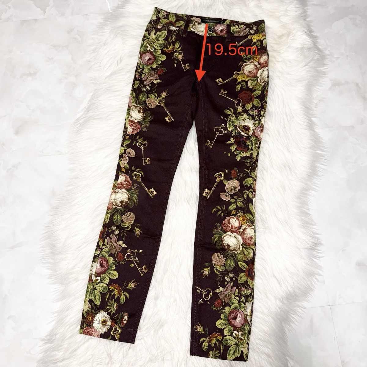 Dolce & Gabbana Authentic Dolce & Gabbana Floral & Key Design Denim Jeans 36 Size 25" / US 0 / IT 36 - 5 Thumbnail