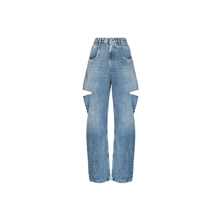 Maison Margiela Maison Margiela Distressed High-Waisted Denim Pants 0079 Size 36" / US 14 / IT 50 - 1 Thumbnail