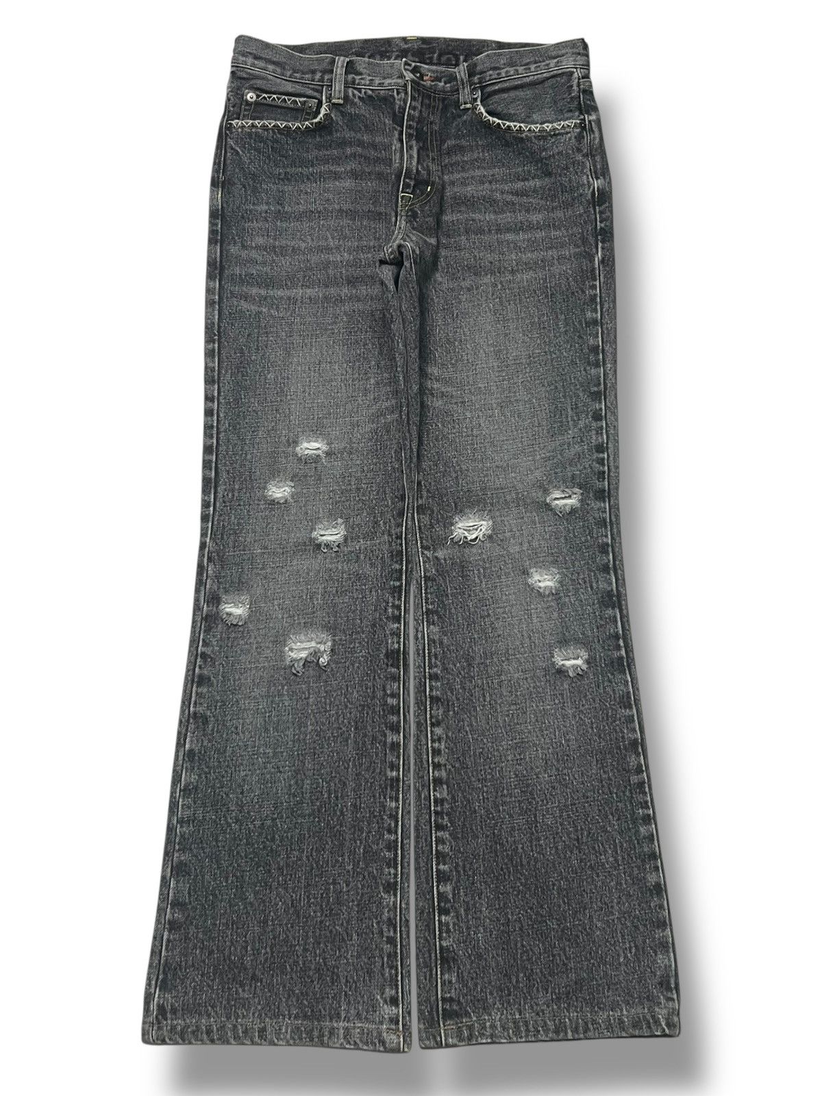 Uniqlo Bootcut Vintage Uniqlo Japan - Black Stone Wash, Distressed Size US 30 / EU 46 - 2 Thumbnail