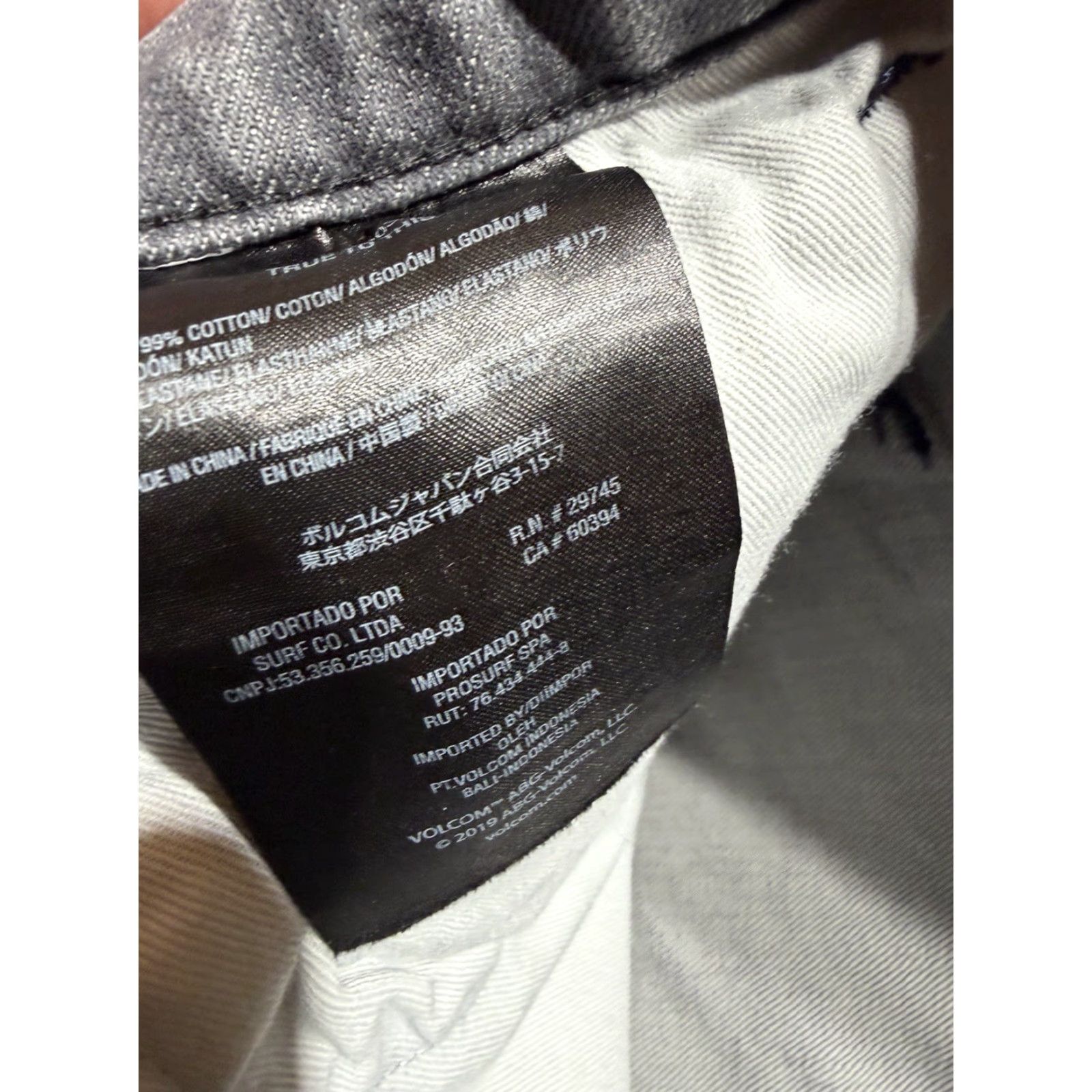 Volcom Volcom Jeans Slim Straight Men 29 Gray Denim 29X32 Size US 29 - 6 Thumbnail