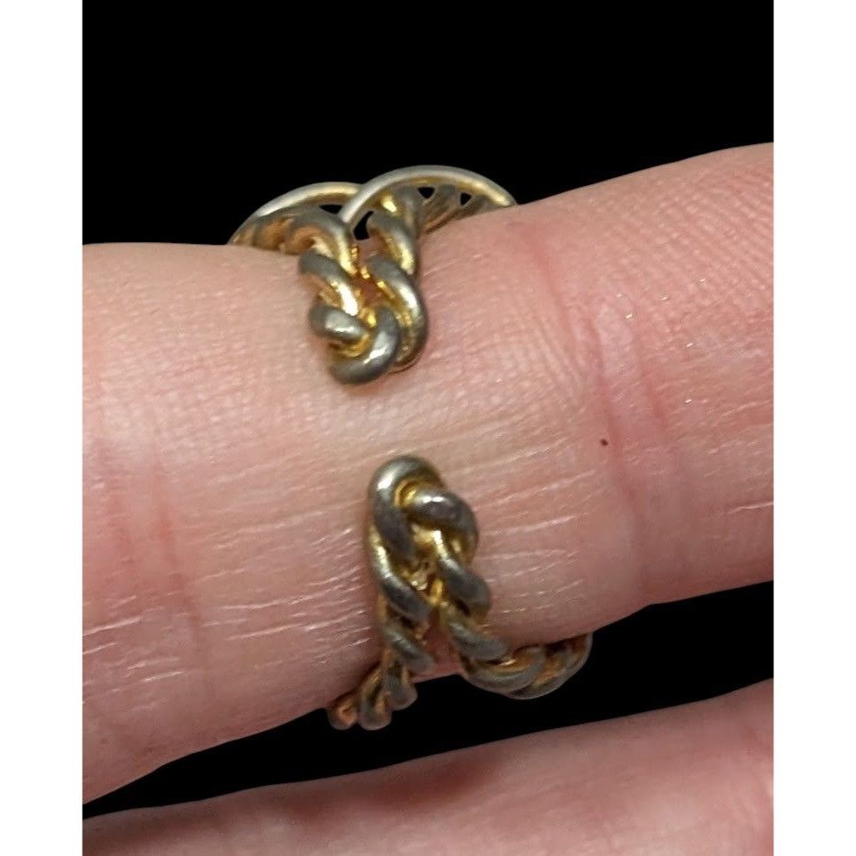 Other Vintage Fantasy Rose Floral Gold Tone Open Ring Size ONE SIZE - 3 Thumbnail