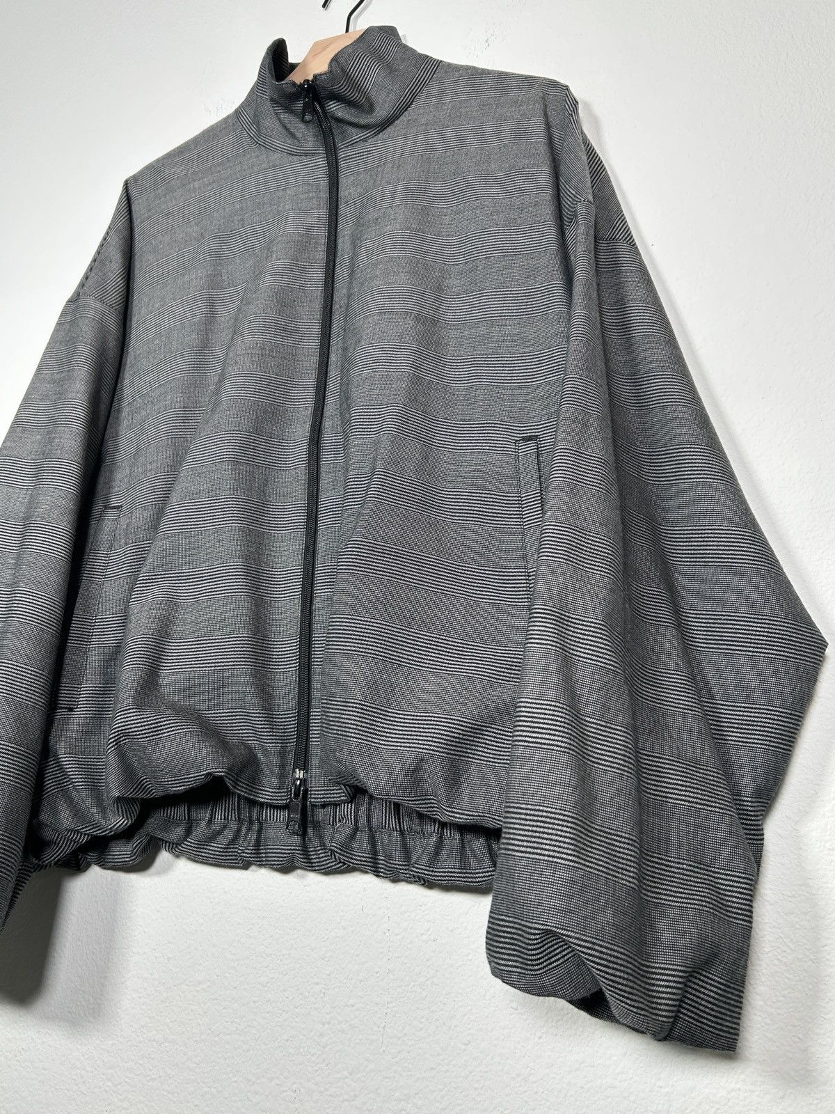 Sulvam FW23 Wool Plaid Gathered Ruched Jacket Size US M / EU 48-50 / 2 - 2 Thumbnail