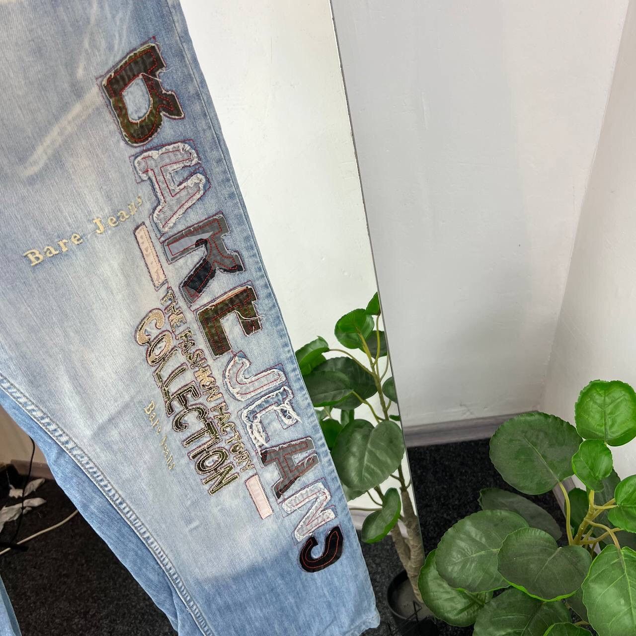 Designer × Japanese Brand × Vintage Japanese Brand Denim Pants Big Enbroidered Print Size US 33 - 5 Thumbnail