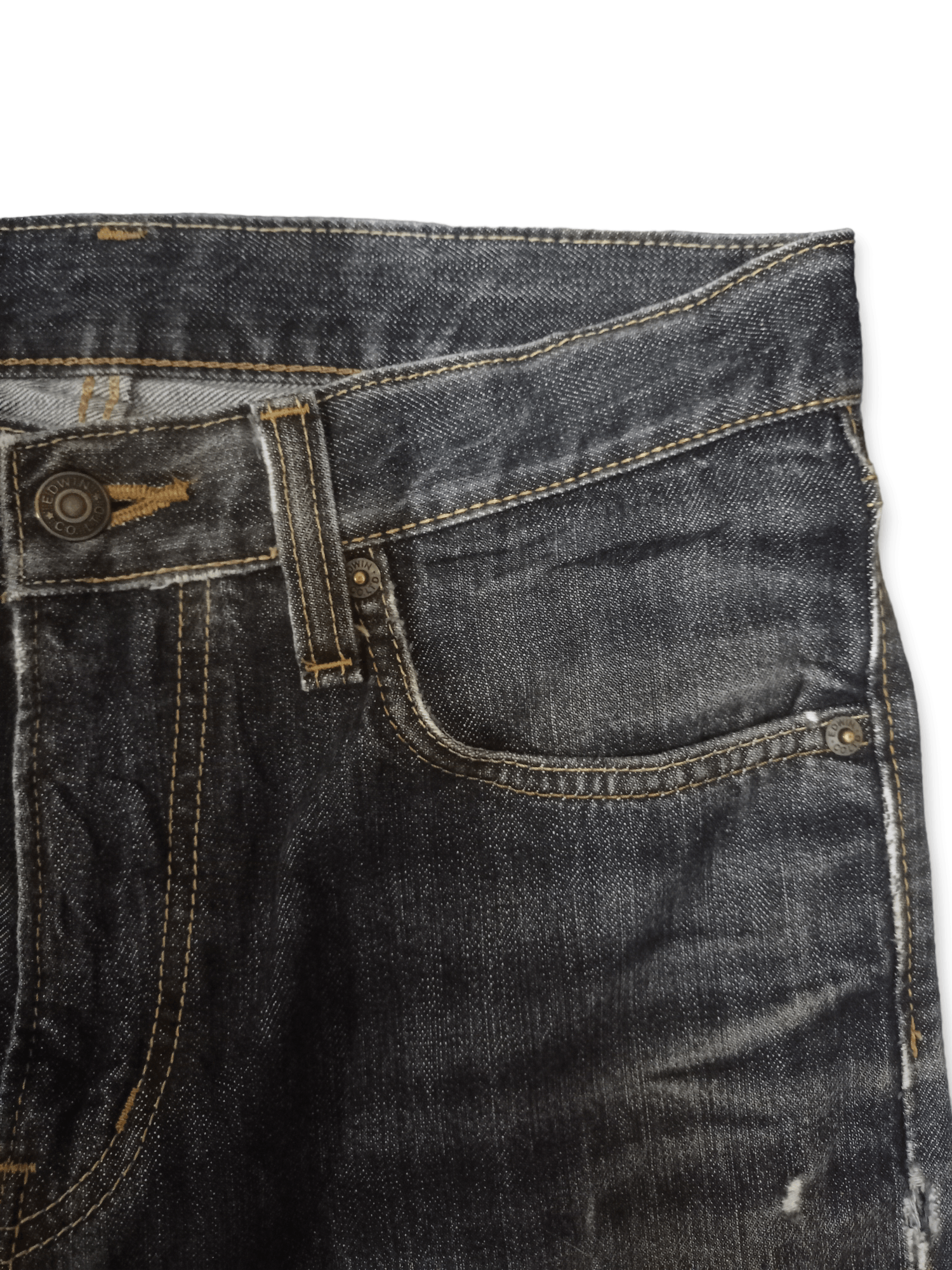 Edwin × Japanese Brand Vintage Japanese Edwin Washed Black Distressed Denim Size US 30 / EU 46 - 8 Thumbnail