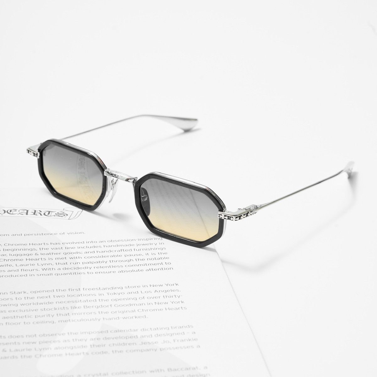 Chrome Hearts CHROME HEARTS STYLIDA BLACK/SHINY SILVER SUNGLASSES Size ONE SIZE - 1 Thumbnail