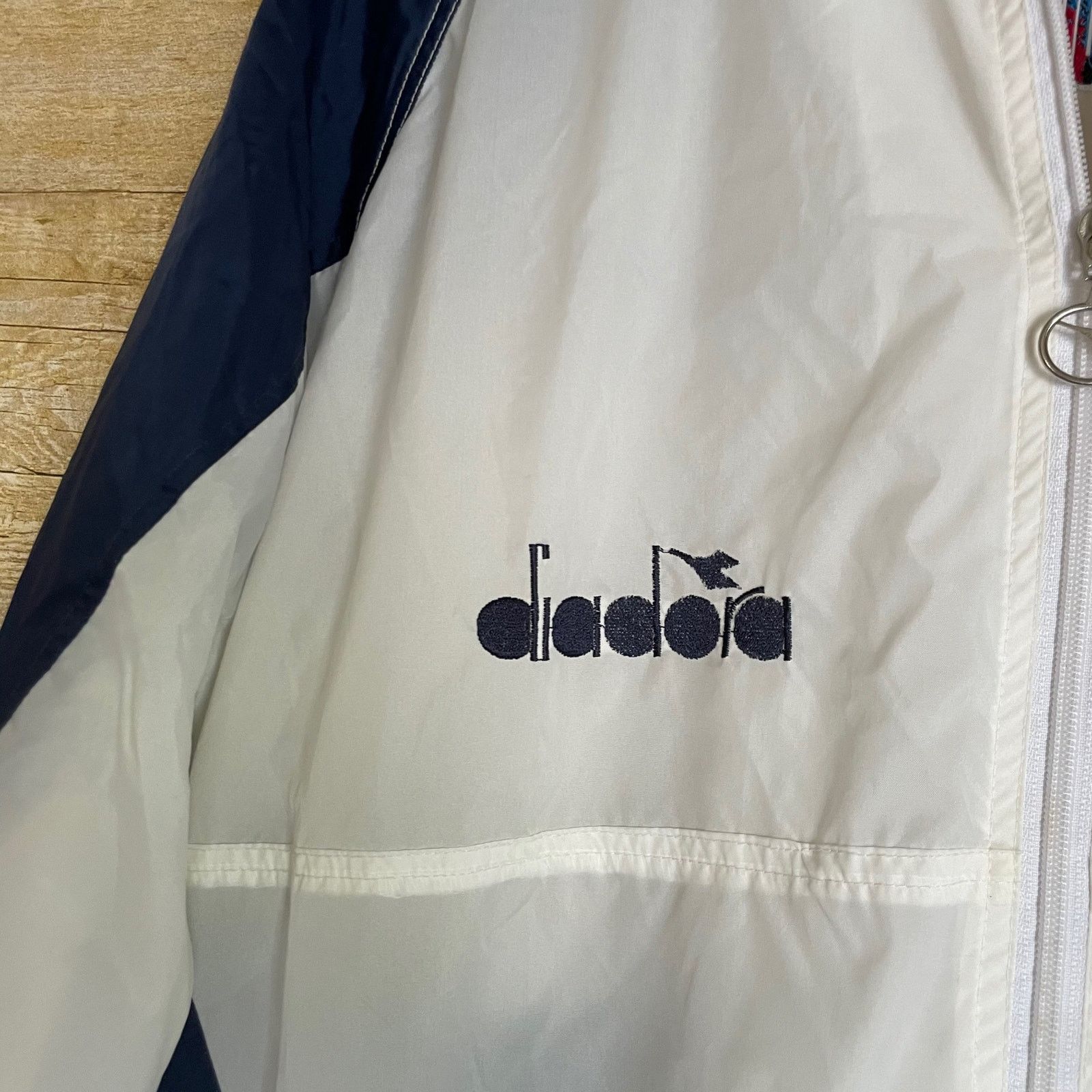 Diadora Diadora Soccer Vintage Blue & White Windbreaker Jacket Size US M / EU 48-50 / 2 - 3 Thumbnail