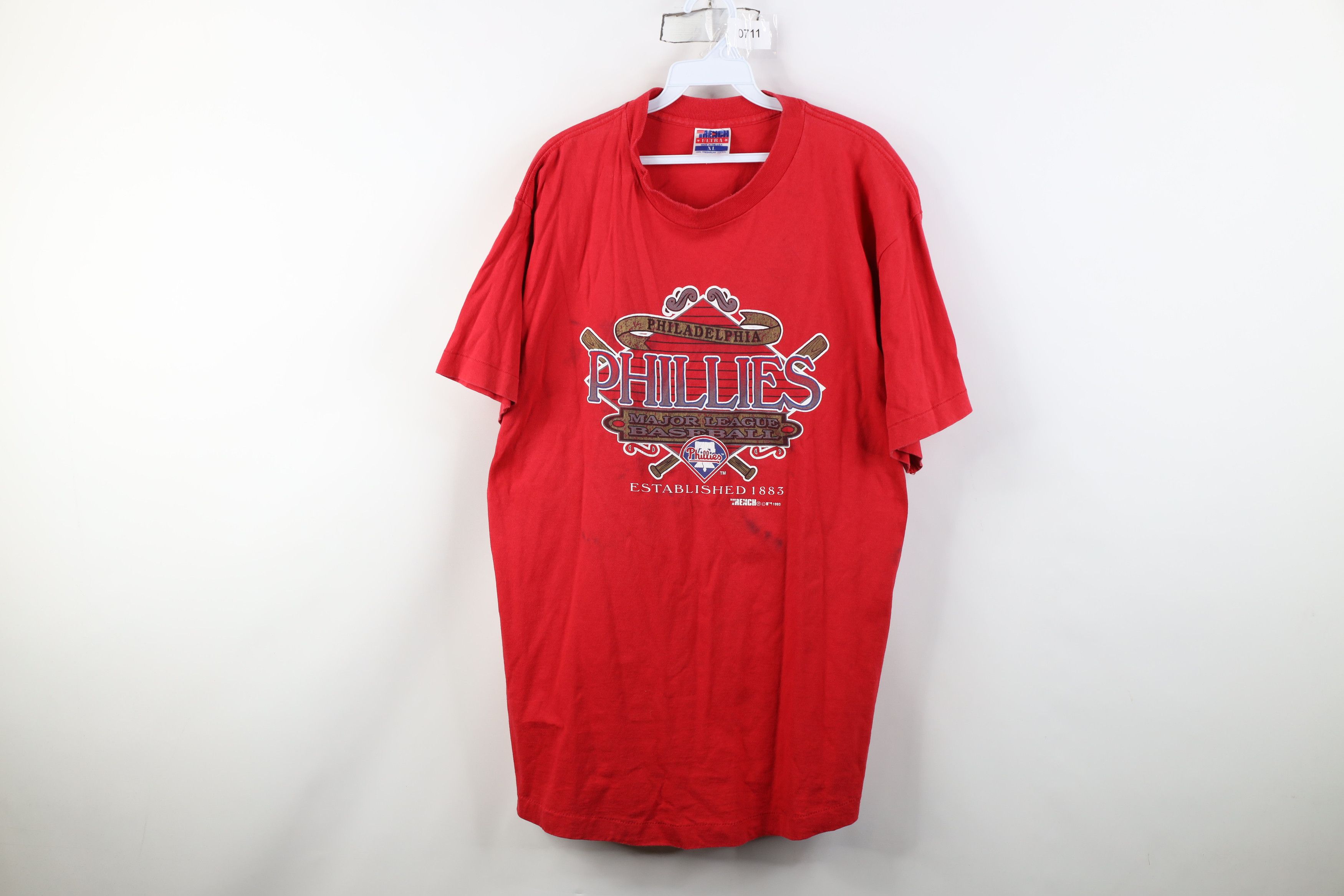 Vintage Vintage 90s Spell Philadelphia Phillies Baseball T-Shirt USA Size US XL / EU 56 / 4 - 1 Thumbnail