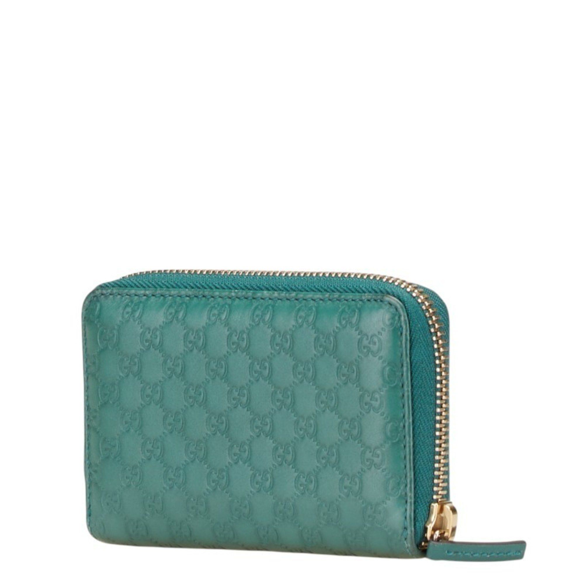 Gucci Micro Guccissima Zip-Around Wallet/Coin Purse 255452 Green