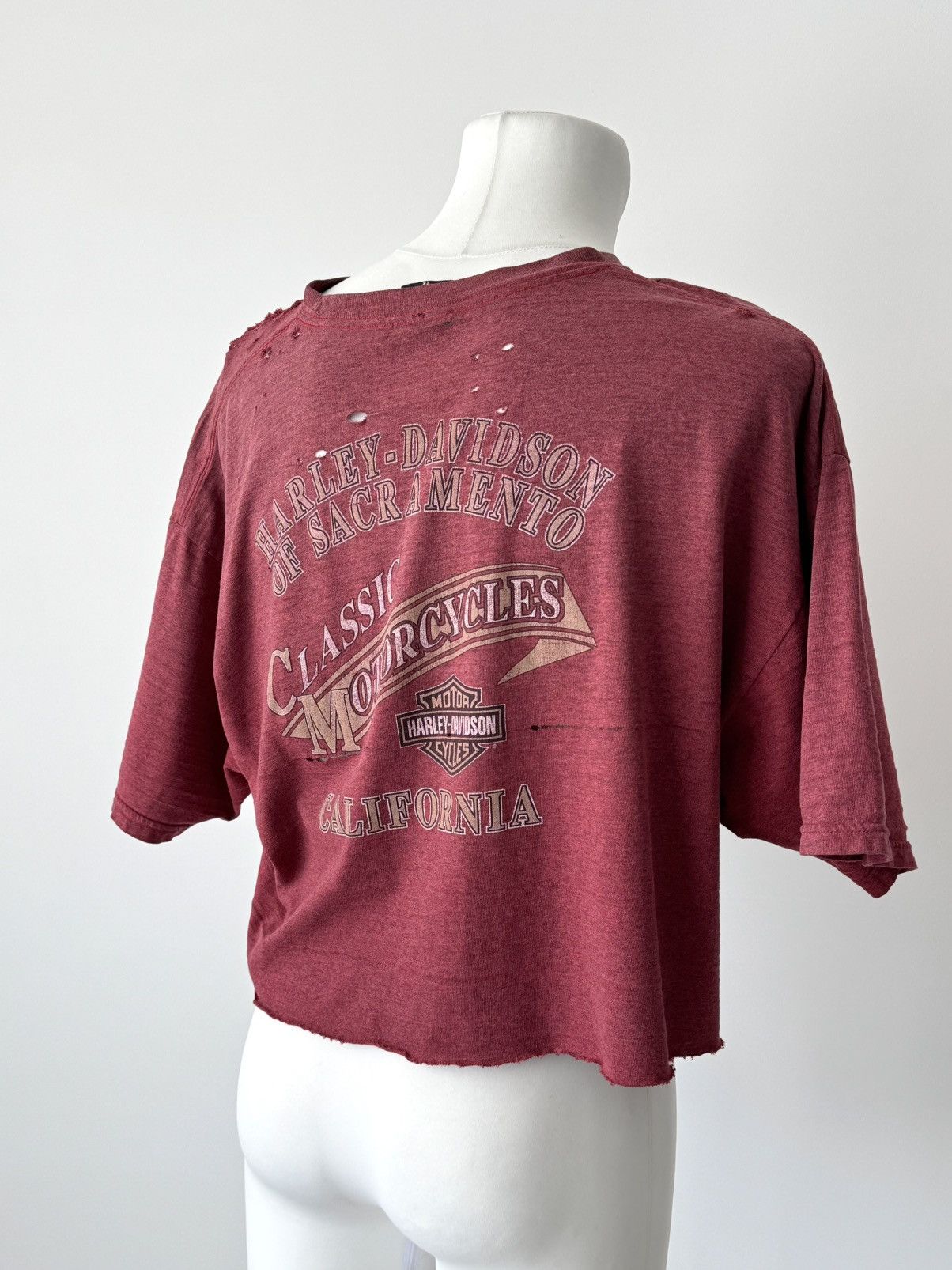 Harley Davidson Vintage Harley Davidson Sacramento Thrashed Cropped T-Shirt Size US XXL / EU 58 / 5 - 4 Thumbnail