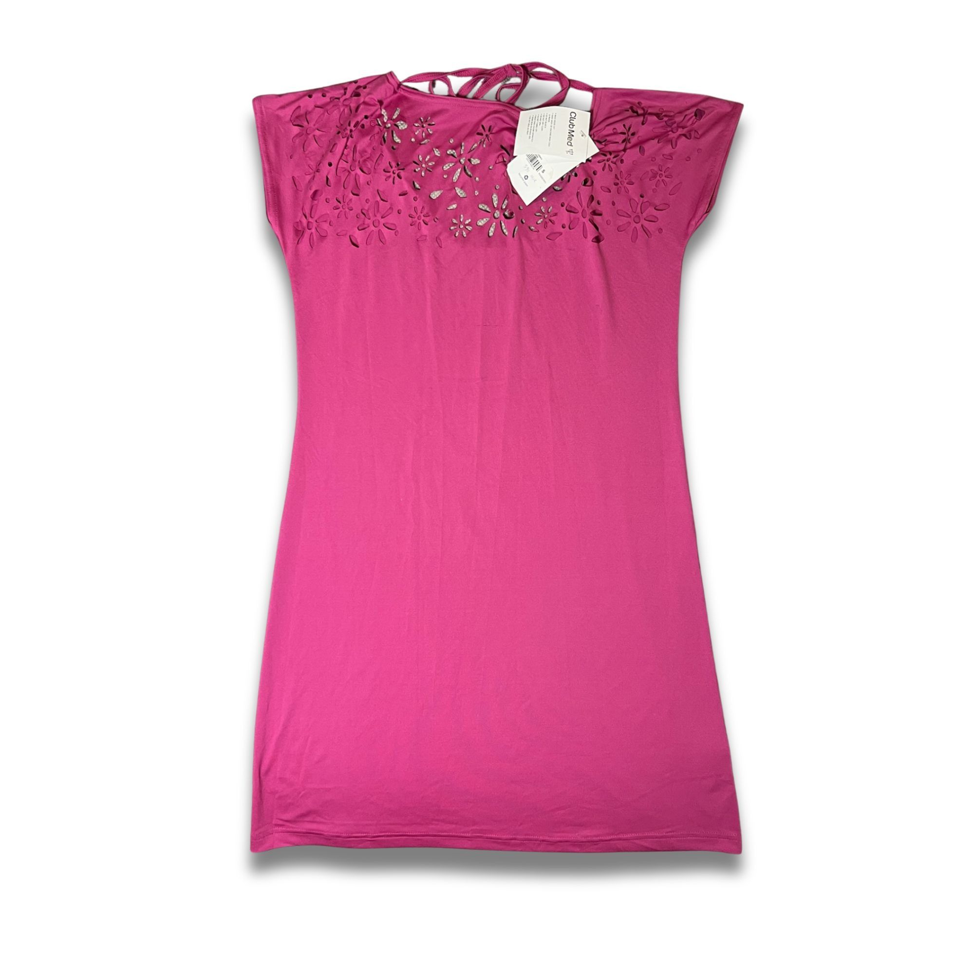 Other Club Med Ligne Non 88 Dress #23 Hot Pink Laser-Cut Floral De Size S / US 4 / IT 40 - 2 Thumbnail