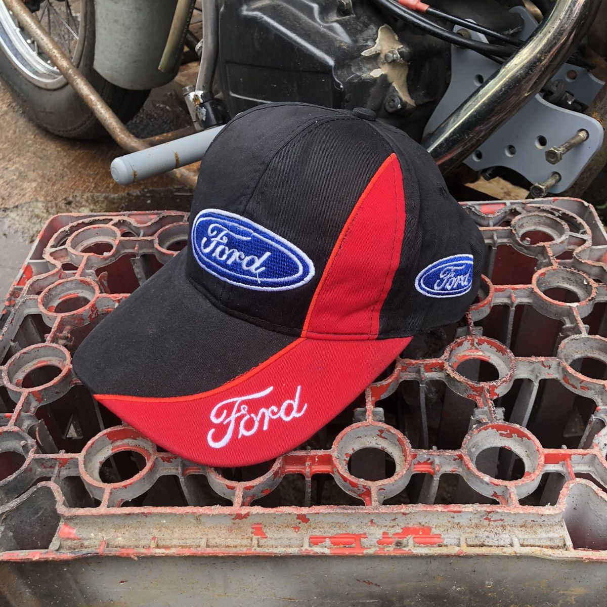 NASCAR 🚫 SOLD 🚫 Vintage Ford Racing Cap Size ONE SIZE - 4 Thumbnail