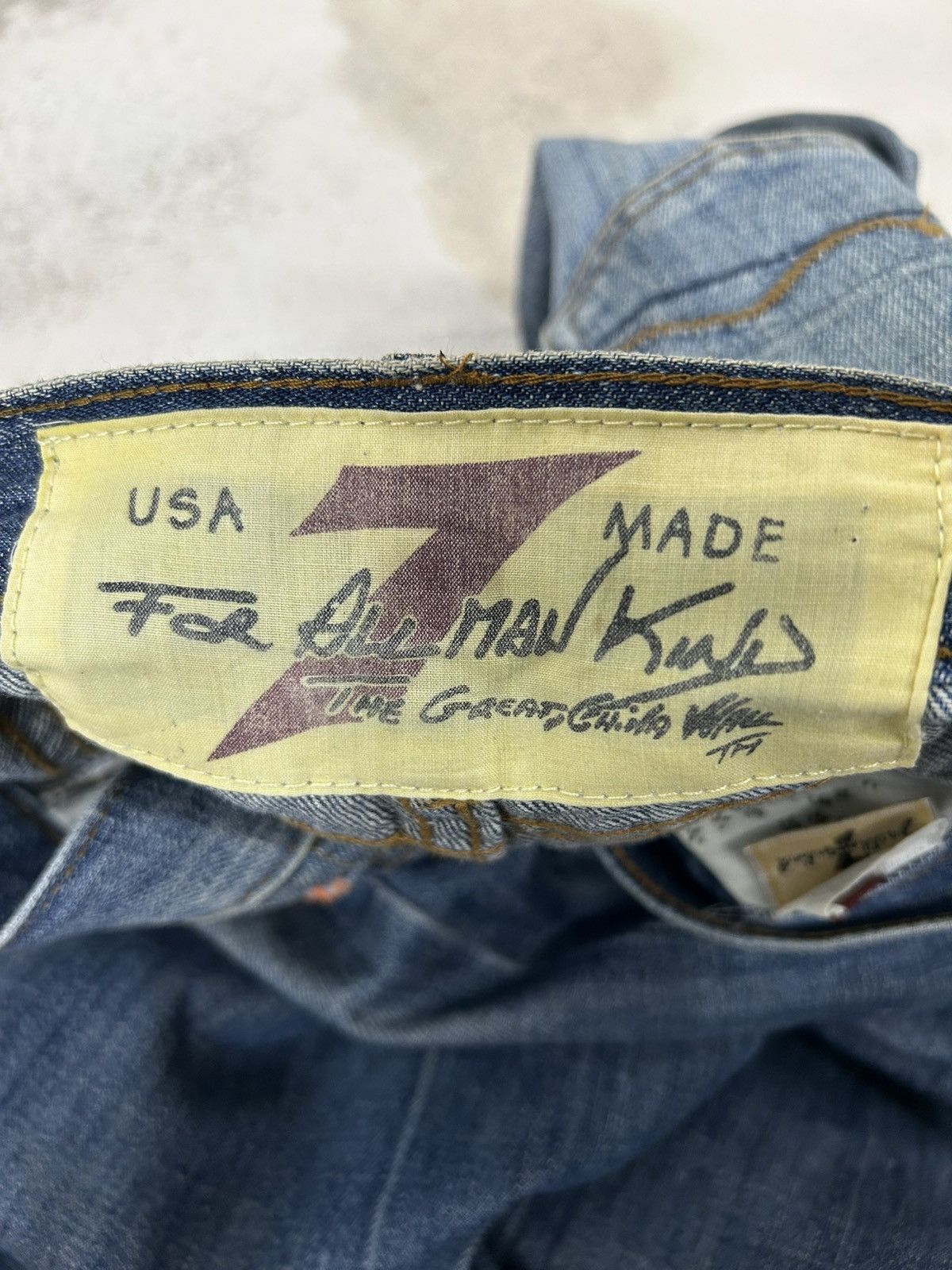 Japanese Brand × Le Grande Bleu (L.G.B.) Man Seven of Kind USA Made Washed Blue Embellishment Pocket Size US 29 - 18 Thumbnail