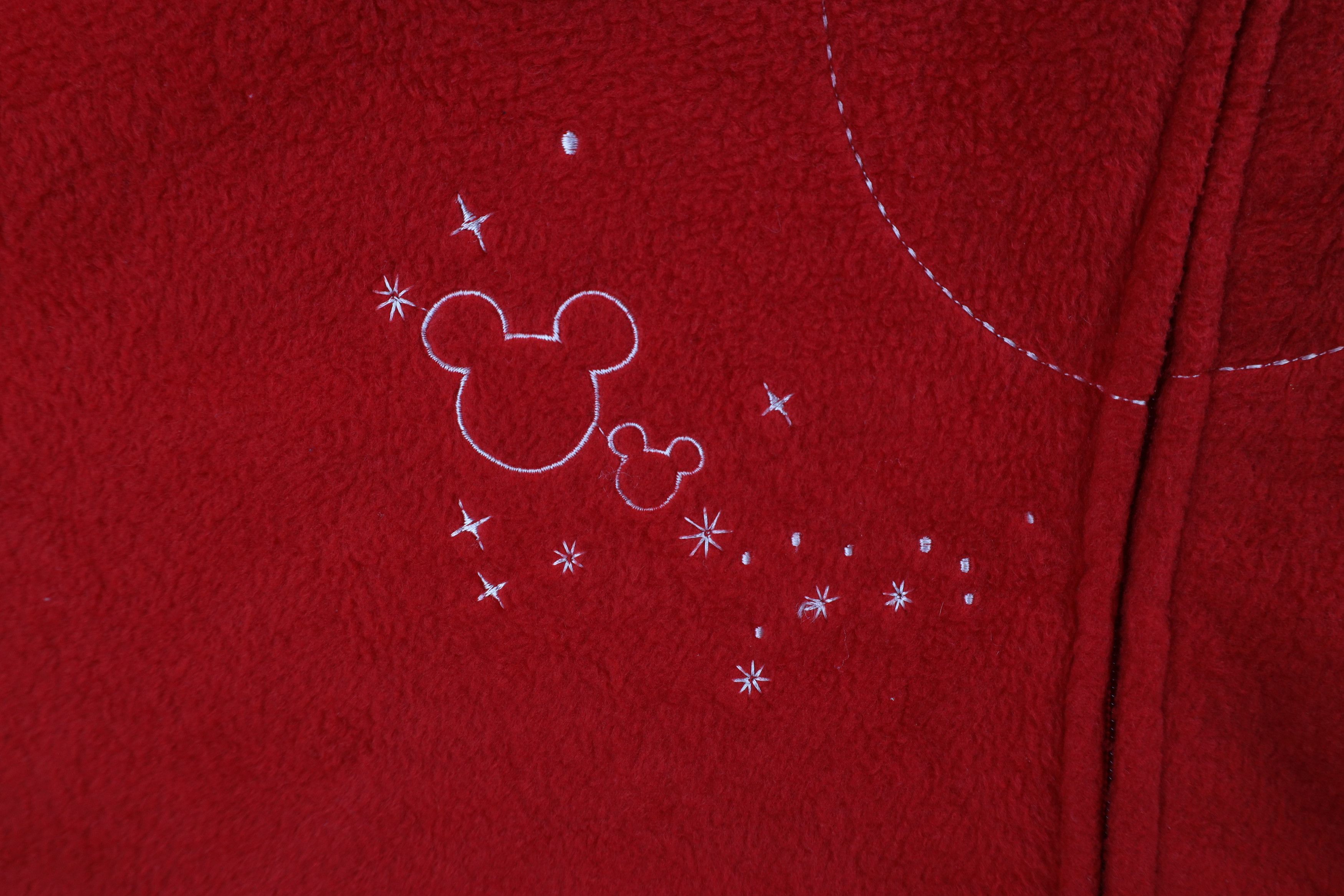 Disney × Vintage Vintage 90s Disney Mickey Mouse Full Zip Fleece Hoodie Red Size 3XL / US 20-22 - 6 Thumbnail