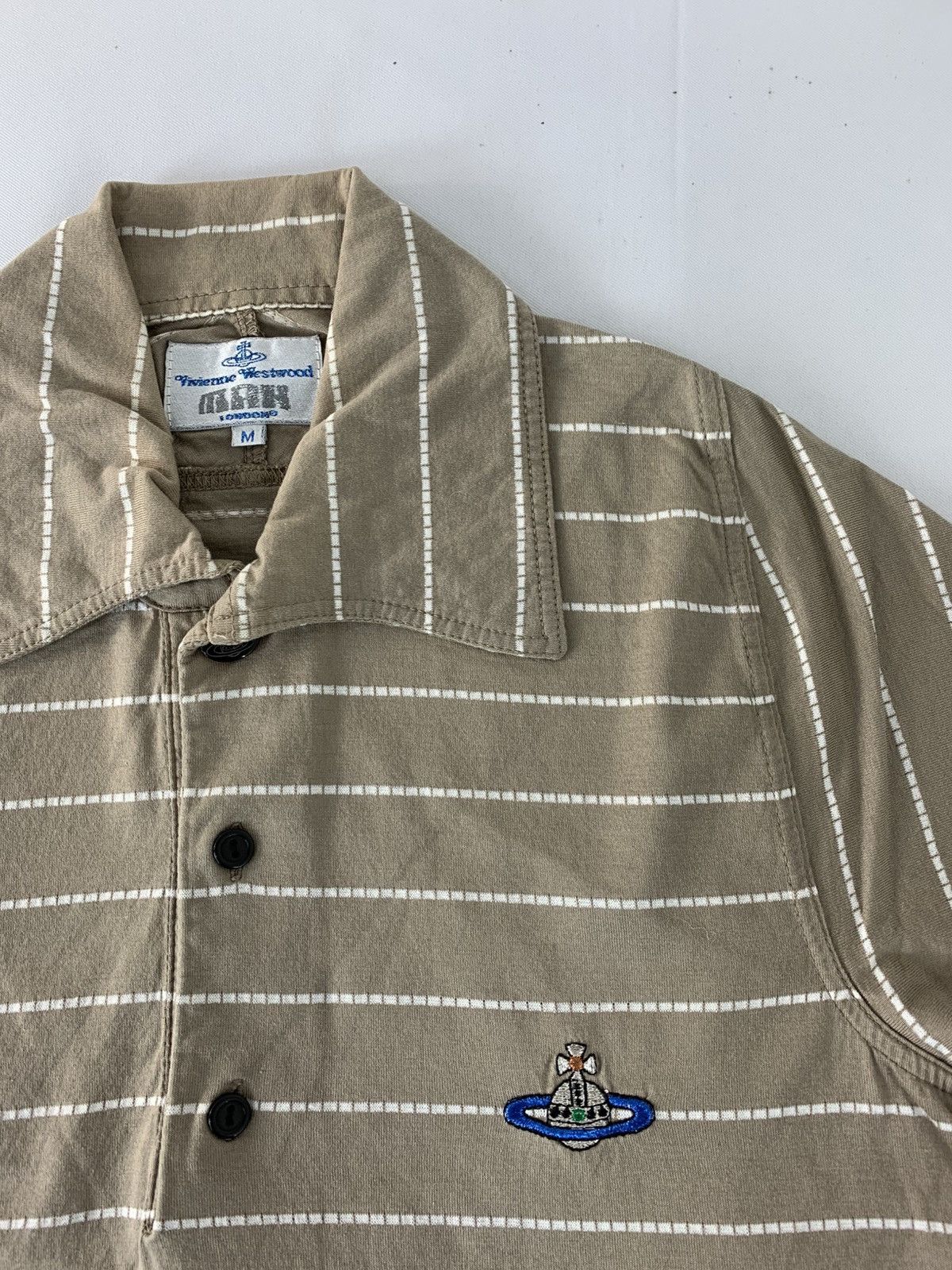 Vivienne Westwood 90s Vivienne Westwood Man Striped Small Orb Logo Polo Tee Size US S / EU 44-46 / 1 - 4 Thumbnail