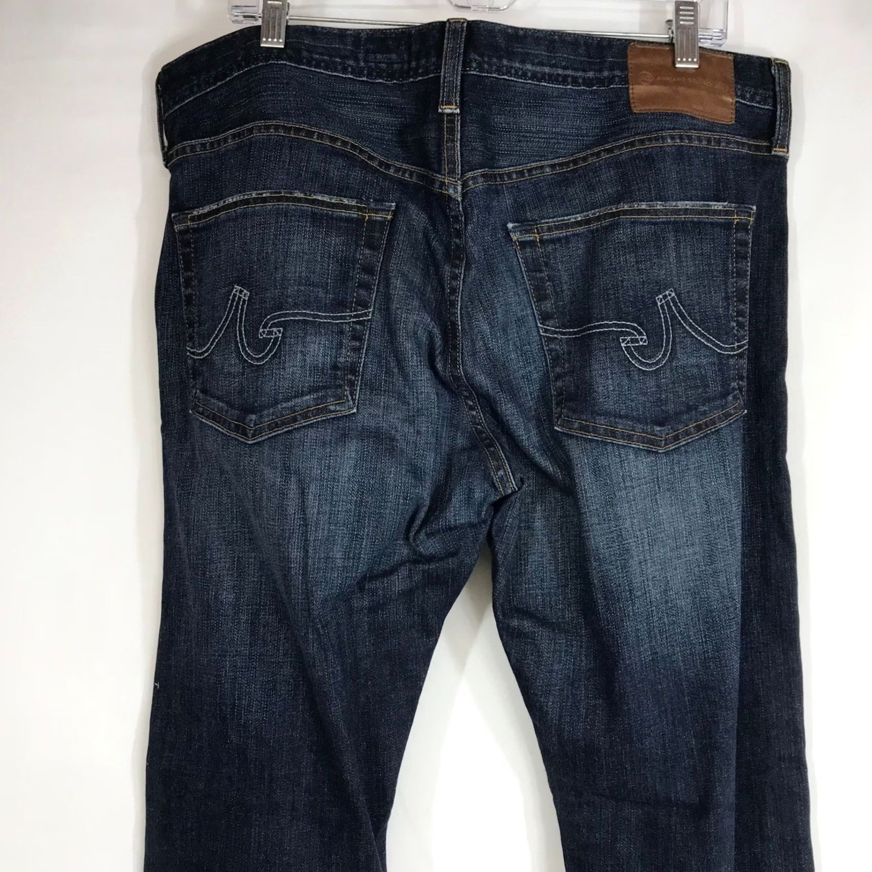 Denime AG Adriano Goldschmied The Geffen Easy Slim Dark Wash Denim Jeans Mens 38x32 Size US 34 / EU 50 - 5 Thumbnail