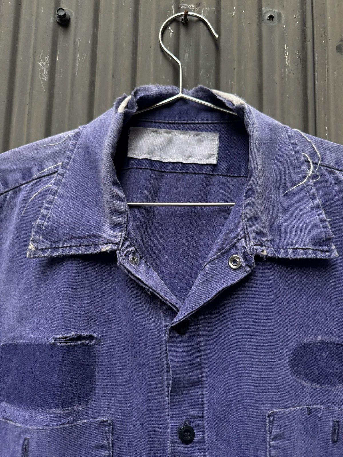 Vintage Vintage Workwear Mechanic Shirt — Faded Indigo Size US L / EU 52-54 / 3 - 3 Thumbnail