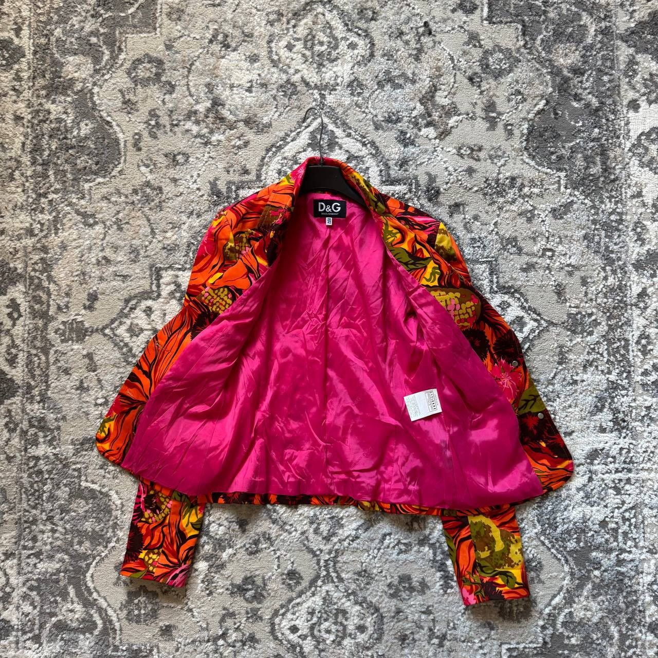 Dolce & Gabbana Dolce Gabbana Archive Neon Orange Pink Floral Blazer Jacket Size M / US 6-8 / IT 42-44 - 3 Thumbnail