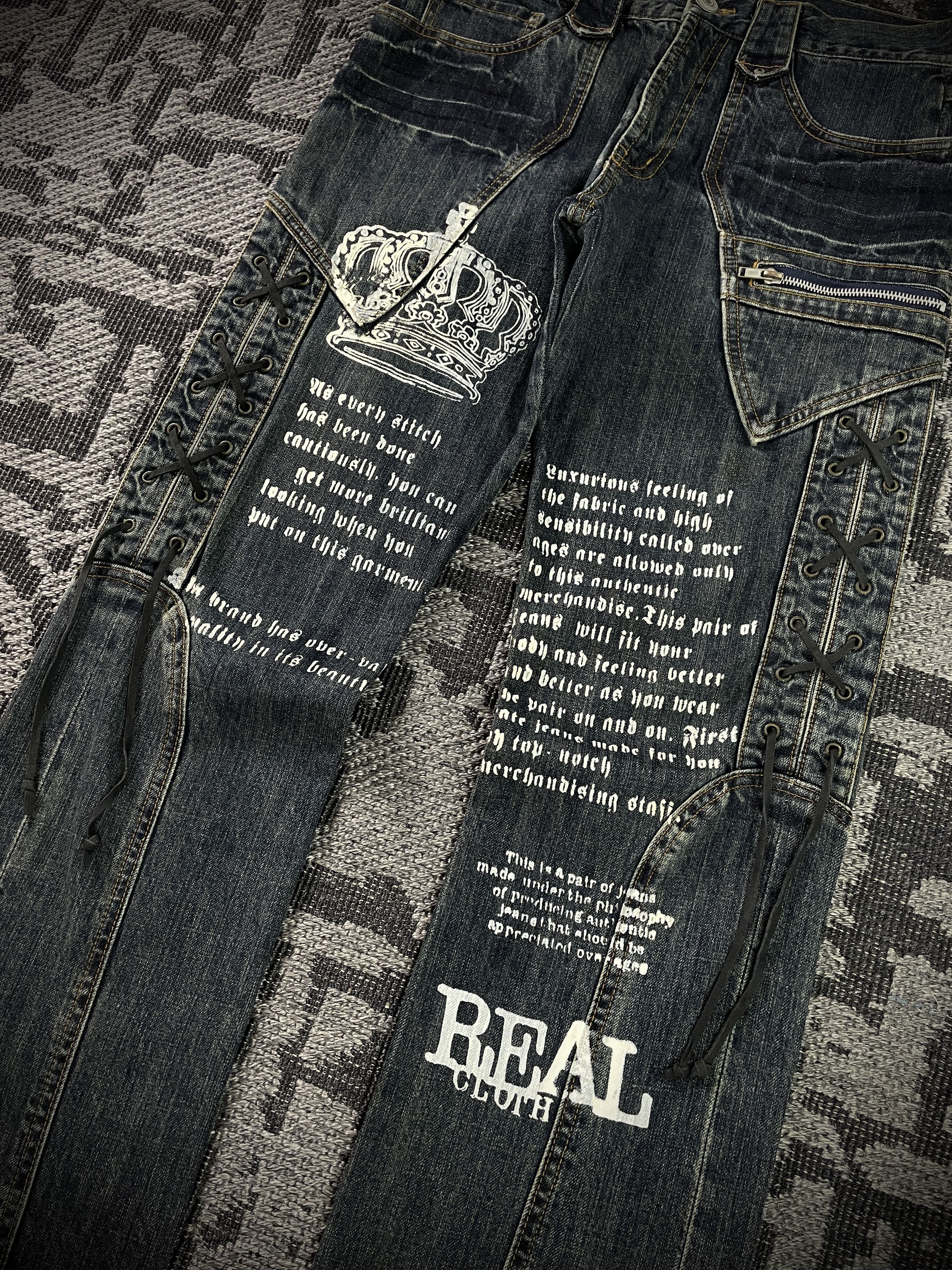 Other Japanese Poem Lace-Up Boot Cut Jeans Size US 32 / EU 48 - 3 Thumbnail