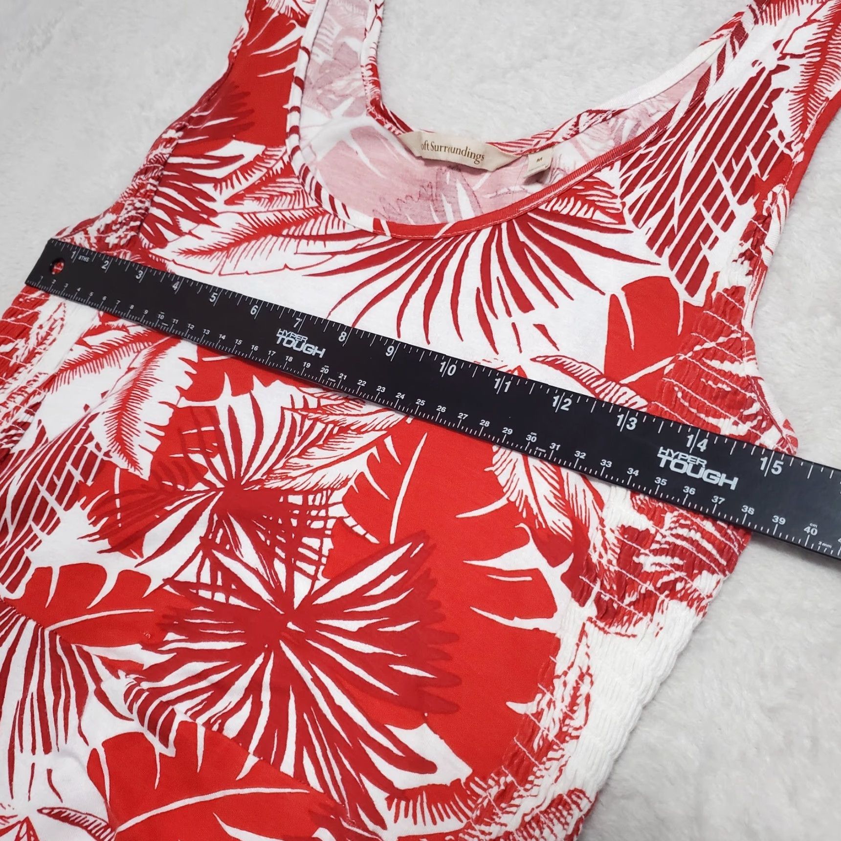 Soft Surroundings Soft Surroundings Maxi Dress M Red White Lilo Palm Print Stretch Tropical Resort Dress Women's Summer Beach Hawaii Size M / US 6-8 / IT 42-44 - 7 Thumbnail