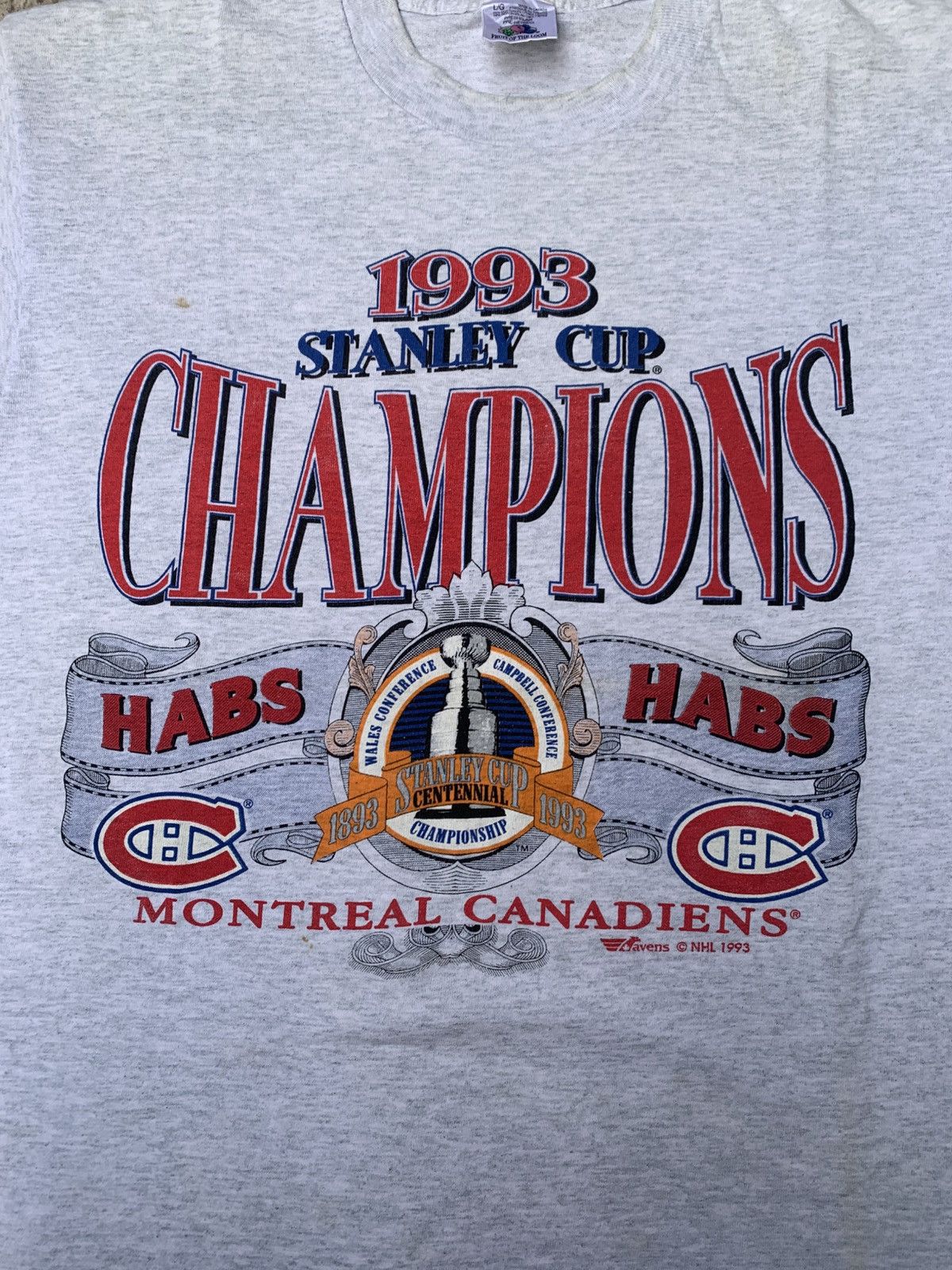 Fruit Of The Loom Vintage champions NHL tshirt Size US L / EU 52-54 / 3 - 2 Thumbnail