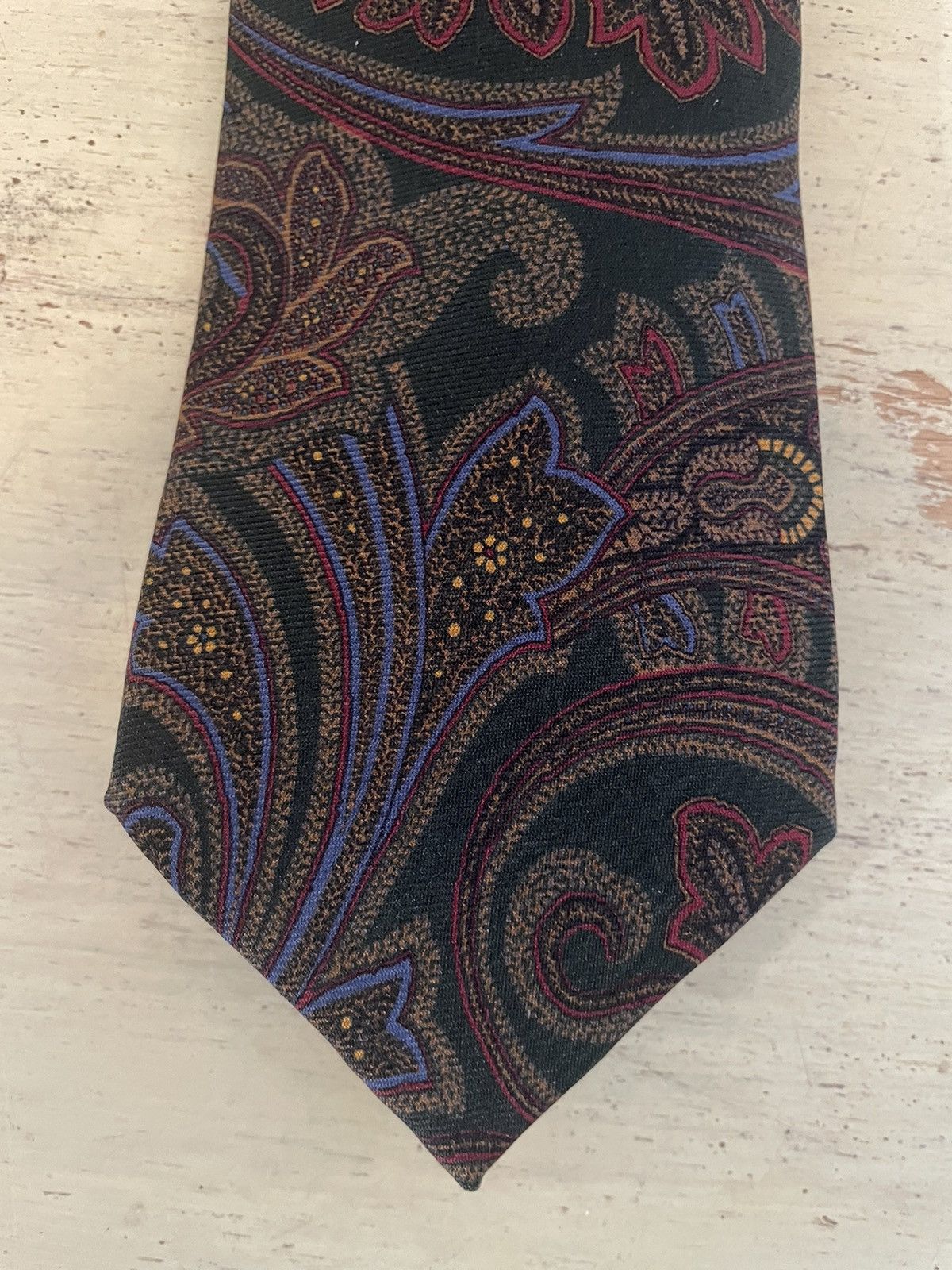 Ralph Lauren Purple Label Paisley Print Silk Tie Size ONE SIZE - 4 Thumbnail