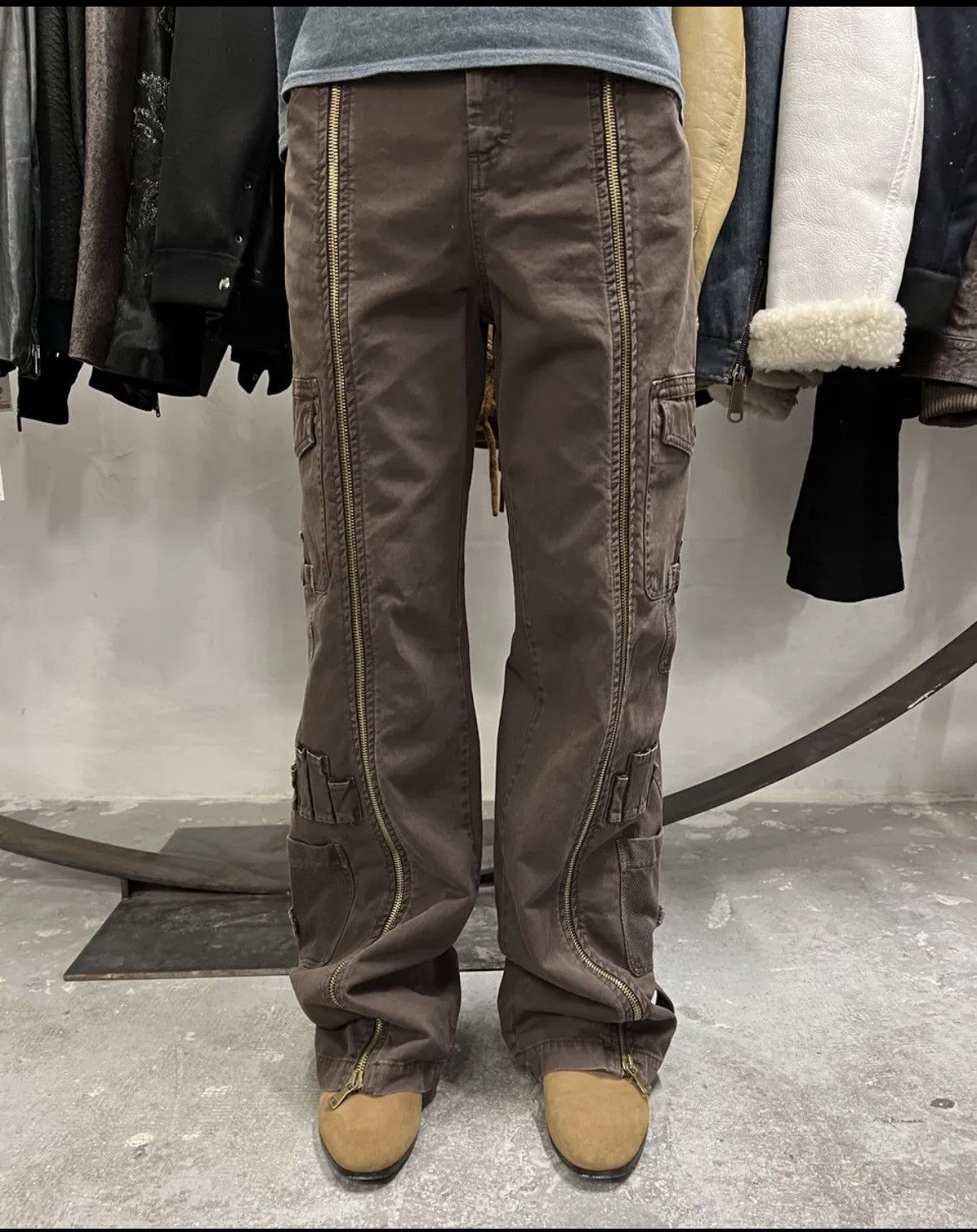 Dolce & Gabbana SS2003 Dolce & Gabbana Brown Aviator Full Zips Cargo Pant Size US 30 / EU 46 - 4 Thumbnail