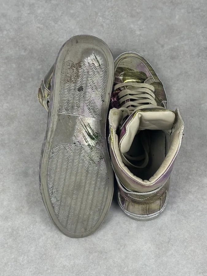 Maison Margiela MM6 Maison Margiela Purple Metallic Leather High Sneakers Size US 8 / IT 38 - 13 Thumbnail