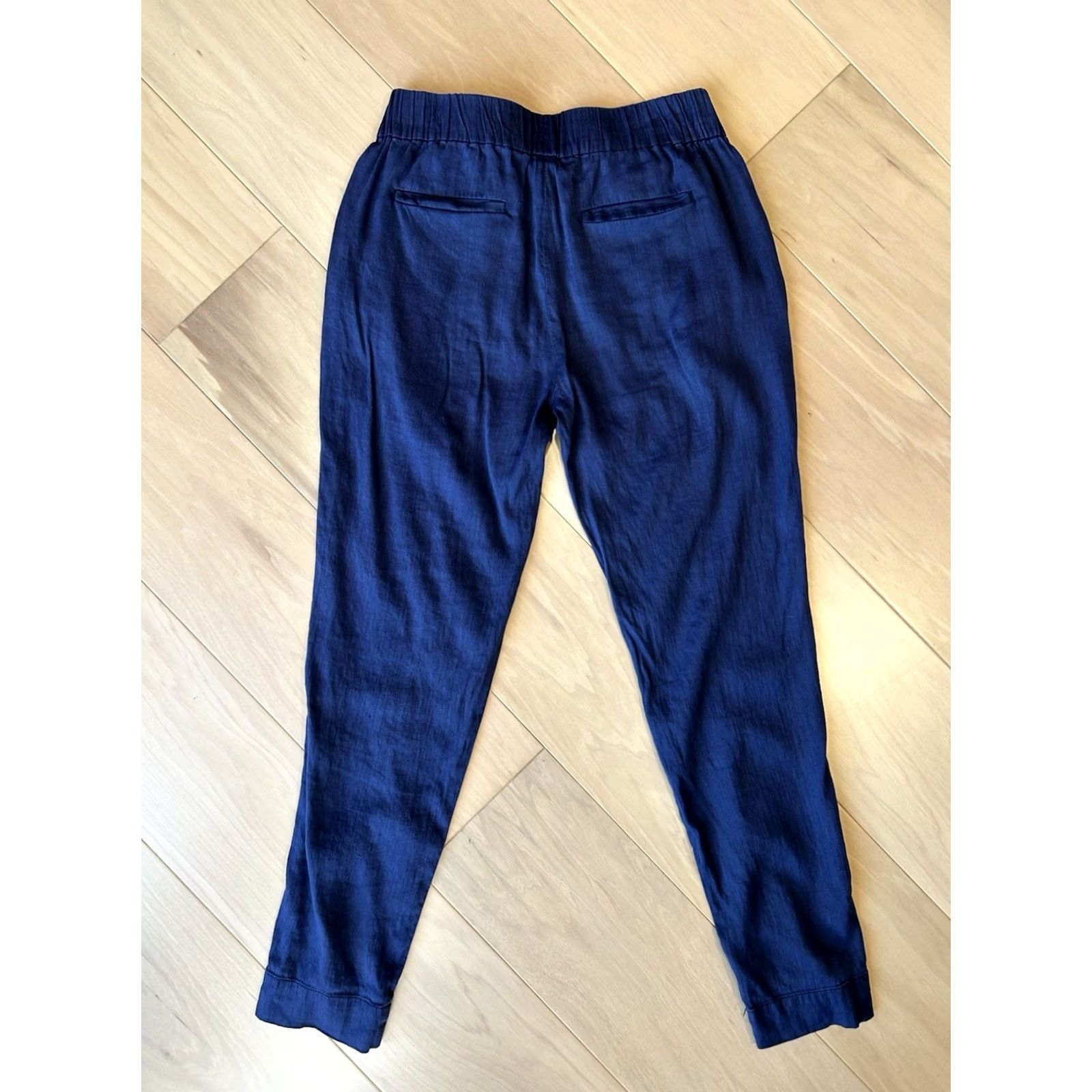 Vince Vince Blue Linen Blend Belted Trousers Slim Pants Women's 6 Size 28" / US 6 / IT 42 - 3 Thumbnail