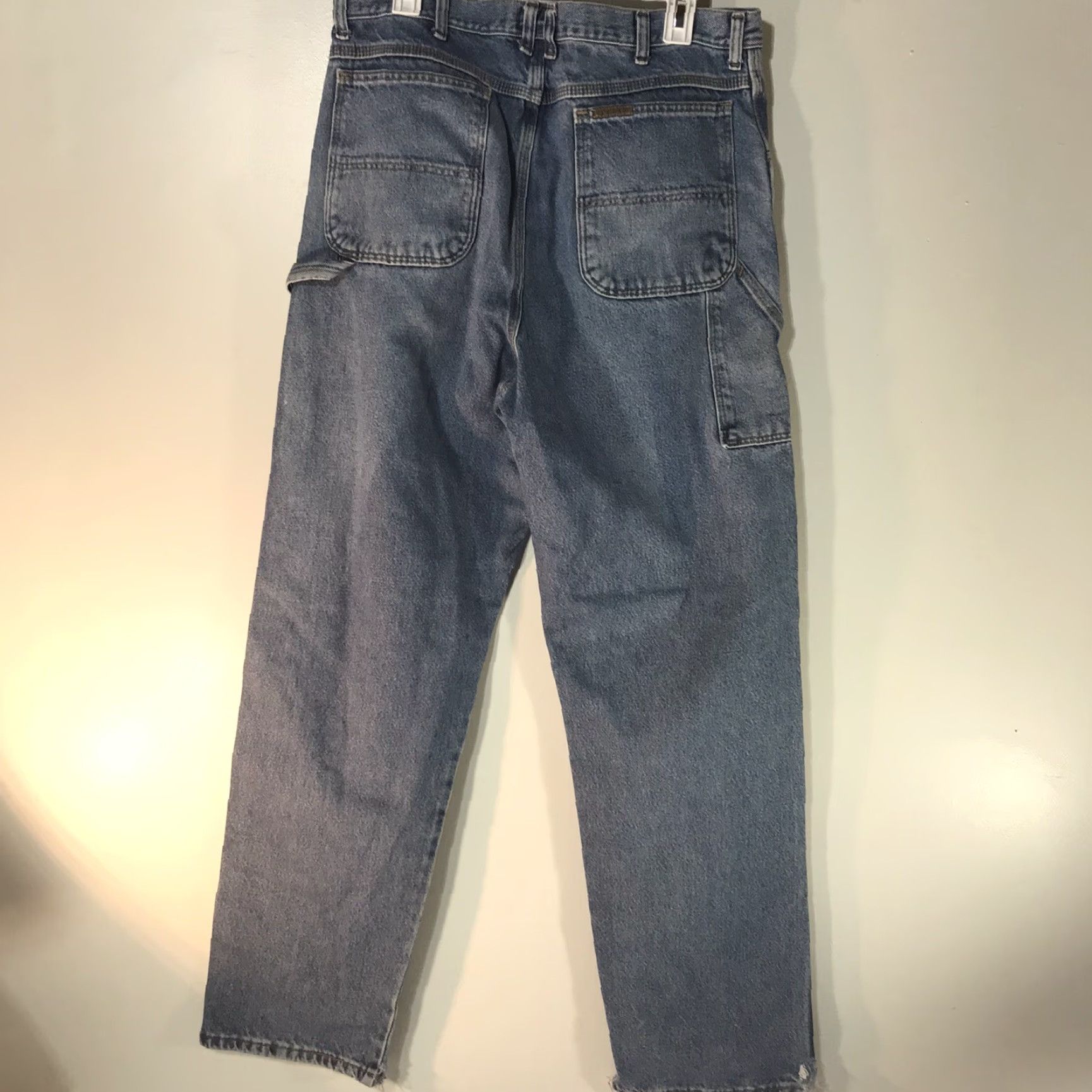 Vintage C.E. Schmidt Workwear Carpenter Jeans Men's Regular Fit 36x34 Light Wash Blue Denim Size US 36 / EU 52 - 7 Thumbnail