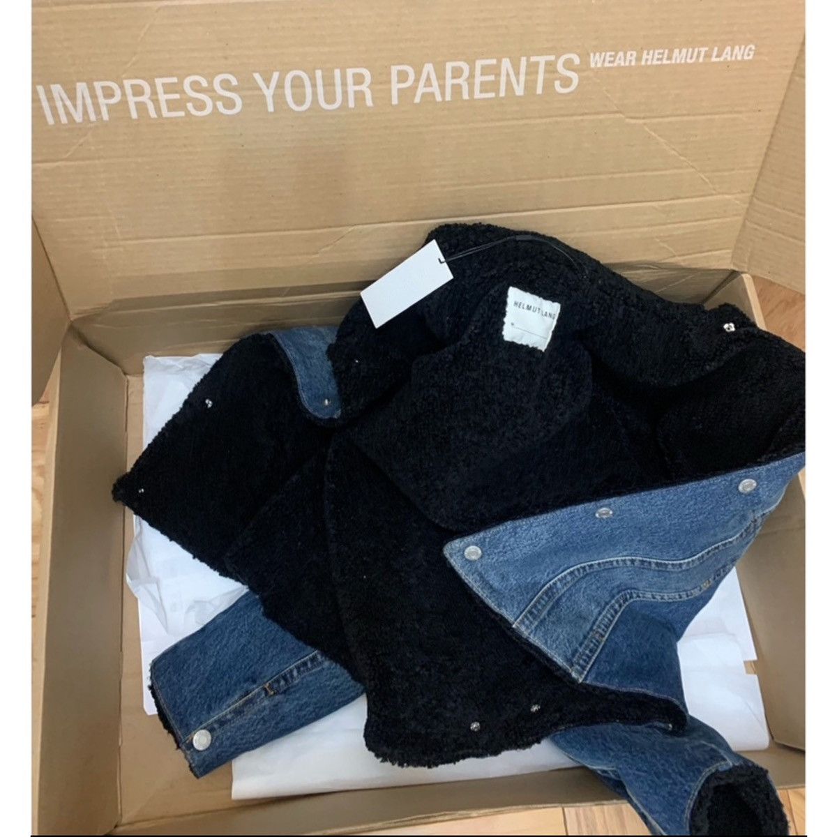 Helmut Lang HELMUT LANG CROPPED SHERPA FLEECE DENIM JACKET Size US S / EU 44-46 / 1 - 14 Thumbnail