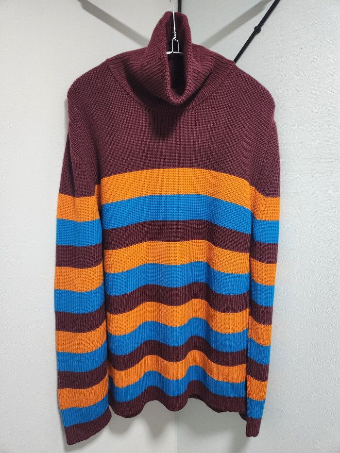 Antonio Marras Antonio Marras Multi-Color Stripe Wool Turtleneck Size US L / EU 52-54 / 3 - 2 Thumbnail
