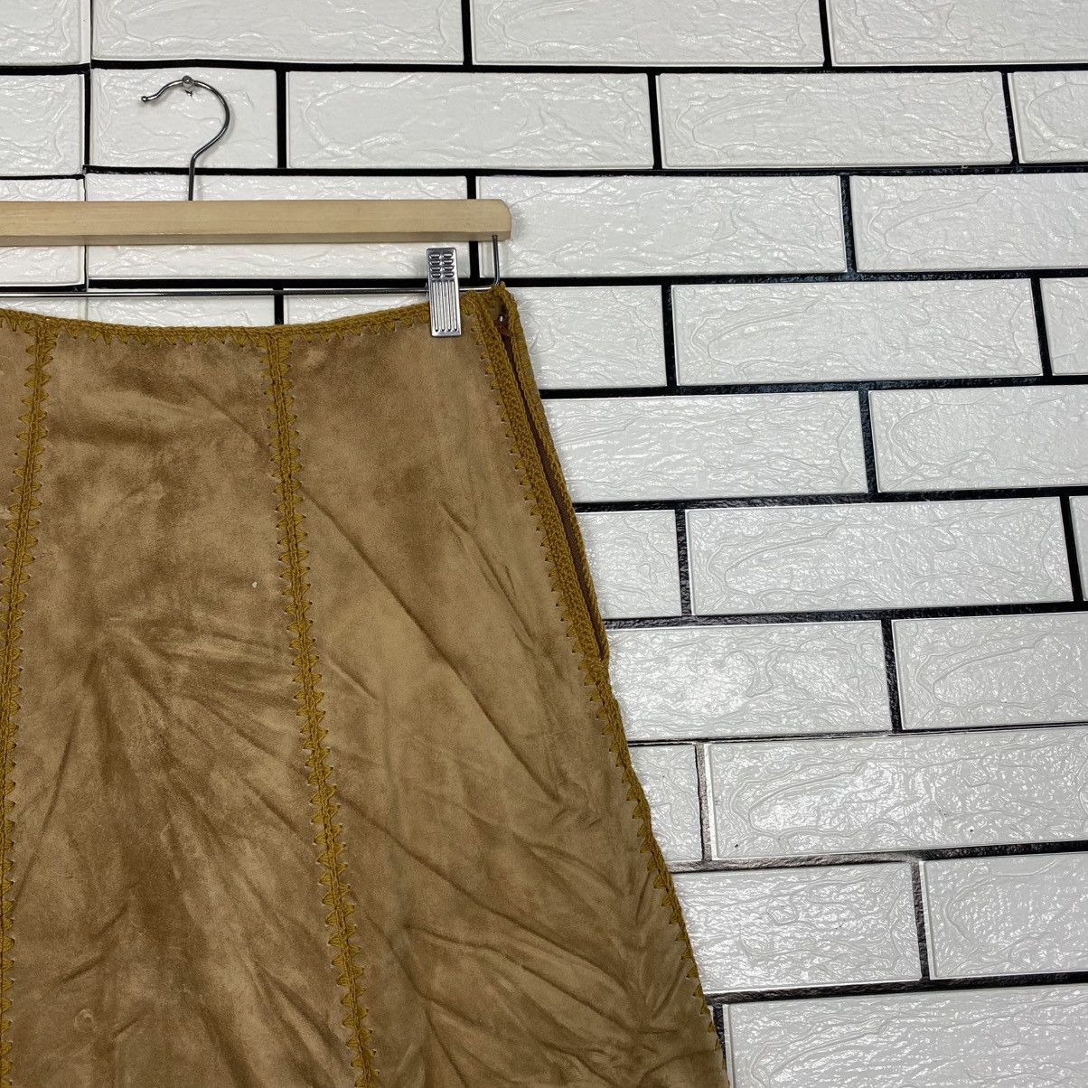 Japanese Brand 📌Vintage Unbranded Genuine Leather Long Skirt Issey Miyake Size 28" / US 6 / IT 42 - 7 Thumbnail