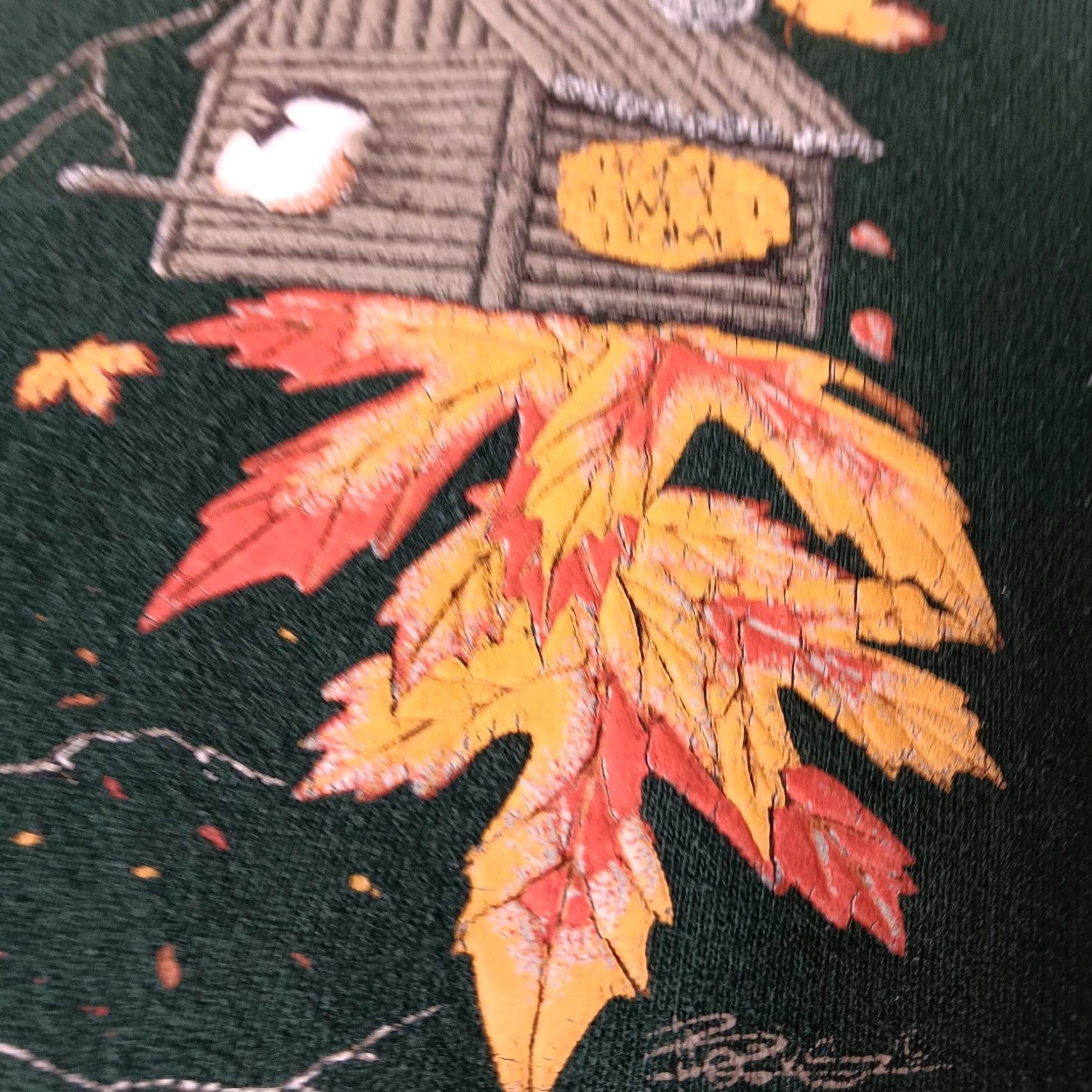 Fruit Of The Loom VINTAGE Fruit of the Loom Sweatshirt Nature Green Crew Neck Long Sleeve Pullover Women L Fall Cotton Polyester Knit Birds Tree Leaves Sweatshirt Size L / US 10 / IT 46 - 7 Thumbnail