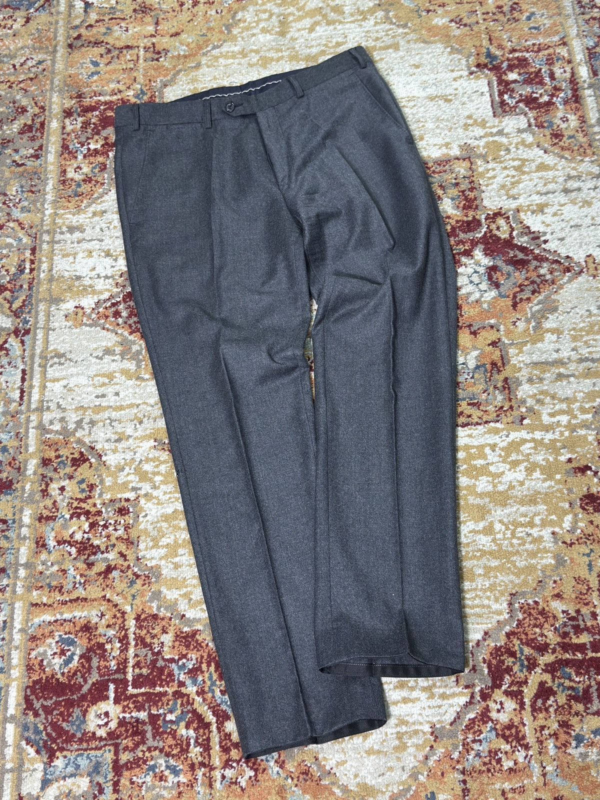 Vintage 1980s Wool Suit Pants Baggy Trousers Blend Balenciaga Rick Size US 33 - 1 Thumbnail