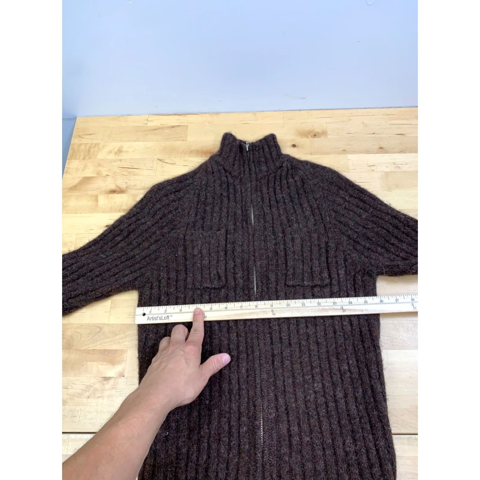 Vintage Rafaella Jacket Women S Brown Wool Full Zip Casual Pockets 13130 Service Measures like small Mens clarification missing Size S / US 4 / IT 40 - 5 Thumbnail