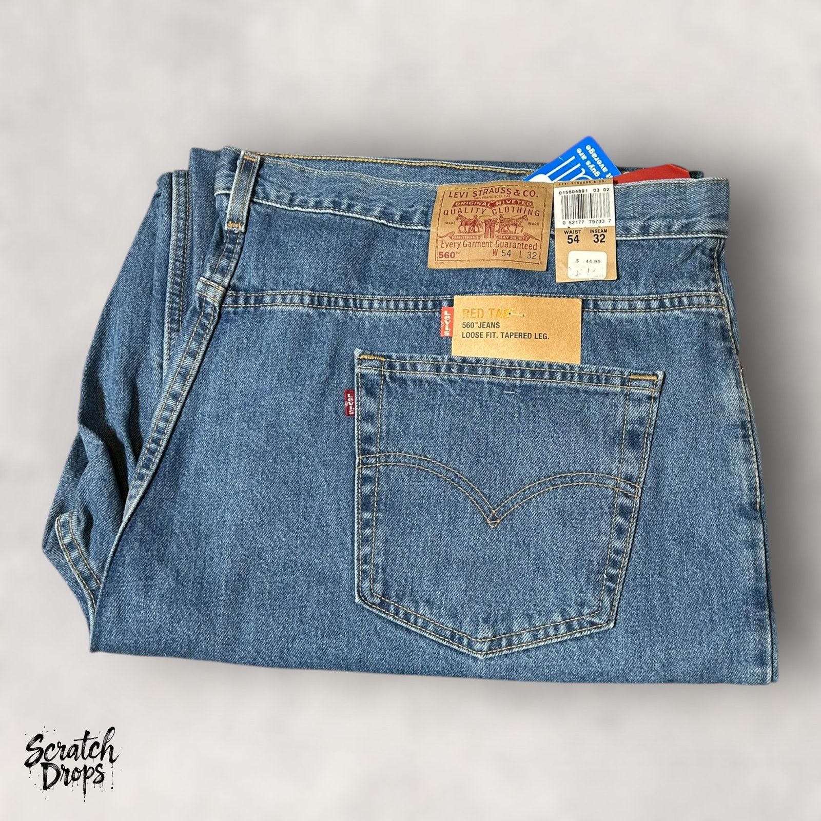 Levi's Men's 560 Loose Fit Tapered Leg Jeans W54 L32 Classic