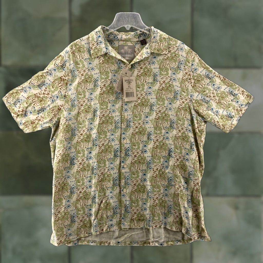 Vintage Margaritaville Mens Shirt Extra Large XL Silk Linen Blend New Size US XL / EU 56 / 4 - 1 Thumbnail