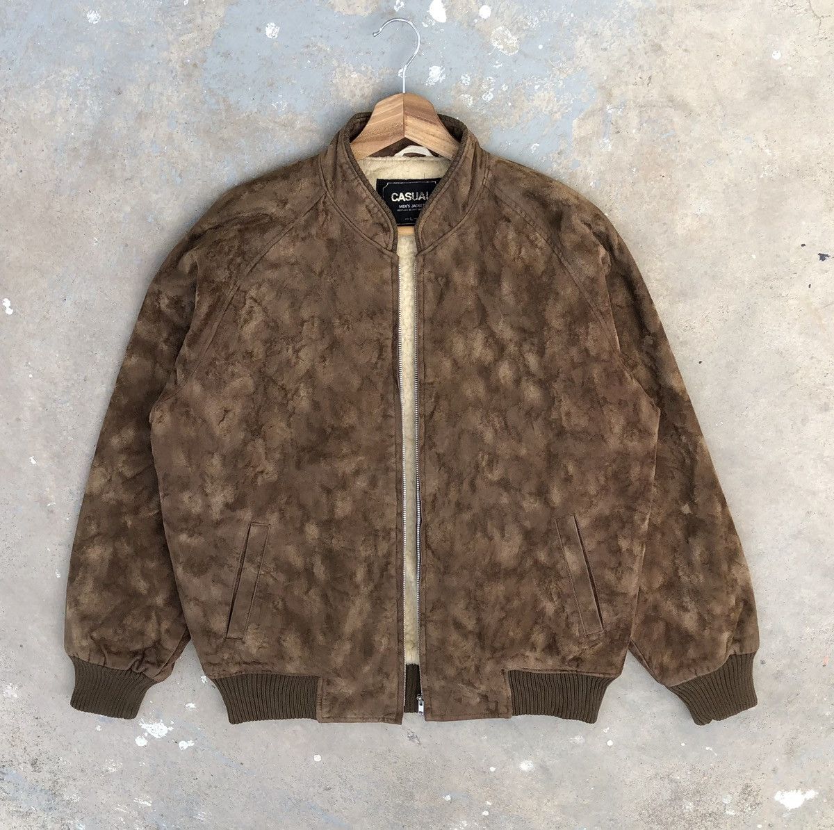 Vintage Vintage CASUAL men’s Suede Sherpa Bomber Jacket Size US L / EU 52-54 / 3 - 2 Thumbnail