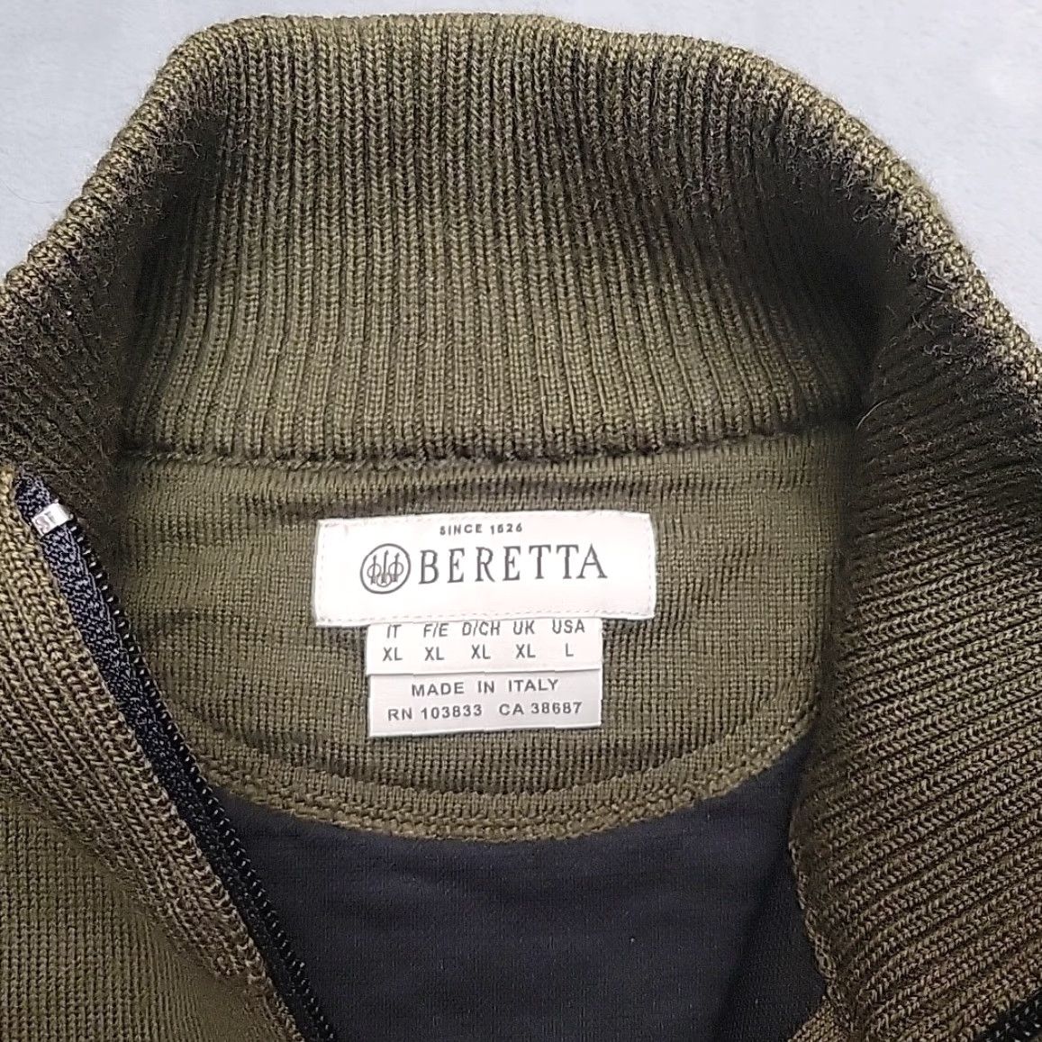 Vintage Berretta Sweater Men M Green Wool Blend Lined 1/4 Zip Knit Jacket Made in Italy Shirt Adult Medium Green Knit Wool Blend 1/4 Zip Mens Size US M / EU 48-50 / 2 - 4 Thumbnail