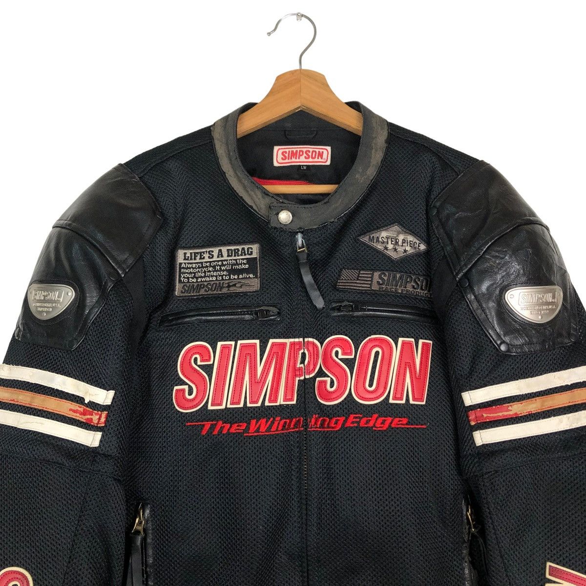 Japanese Brand 🔥VINTAGE RACING BIKER JACKET SIMPSON BIG LOGO SPELL OUT Size US L / EU 52-54 / 3 - 3 Thumbnail