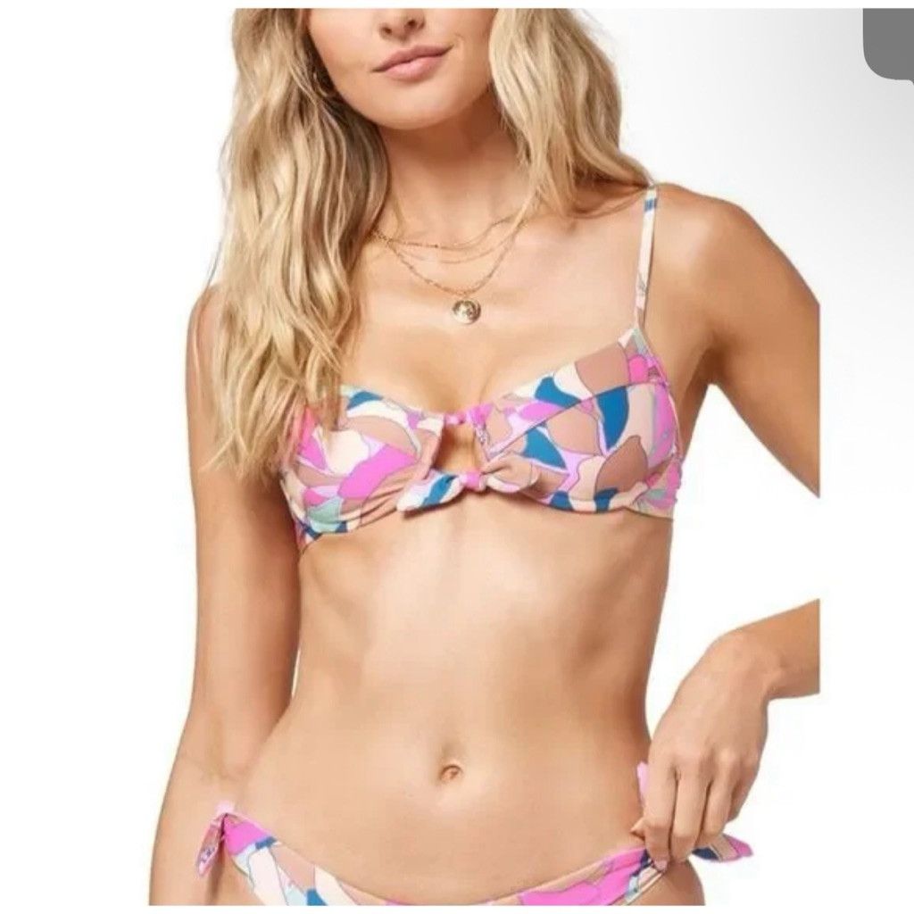 Designer NWT L*Space Rose Bikini Top Floral Print Sz L $119 Size L / US 10 / IT 46 - 1 Thumbnail