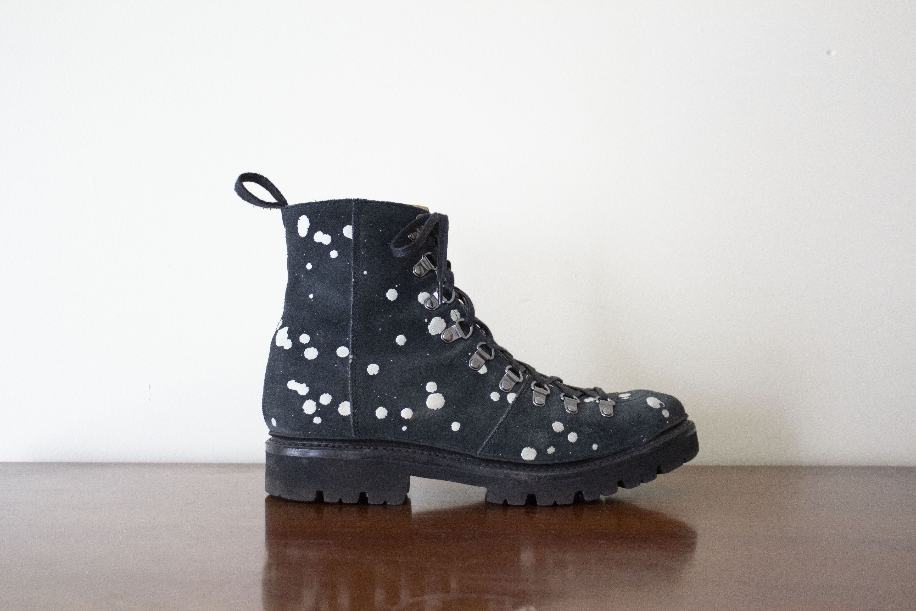 Grenson Grenson Paint Splatter Blue Suede Nanette Hiker Boot Size US 10 / IT 40 - 1 Thumbnail