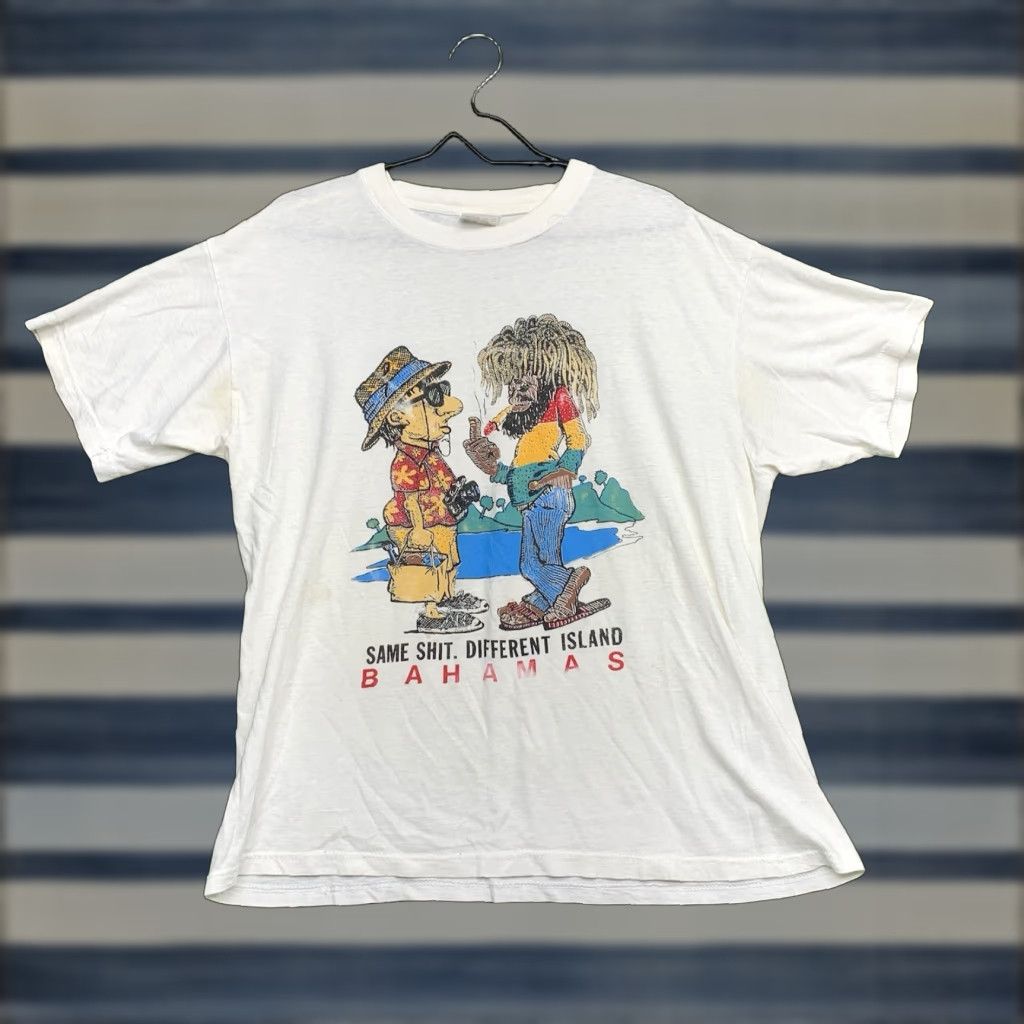 Santoni VINTAGE Rastafri Marijuana Shirt Mens XL Weed Joint Aruba Island Tourists Funny Shirt Size US XL / EU 56 / 4 - 1 Thumbnail