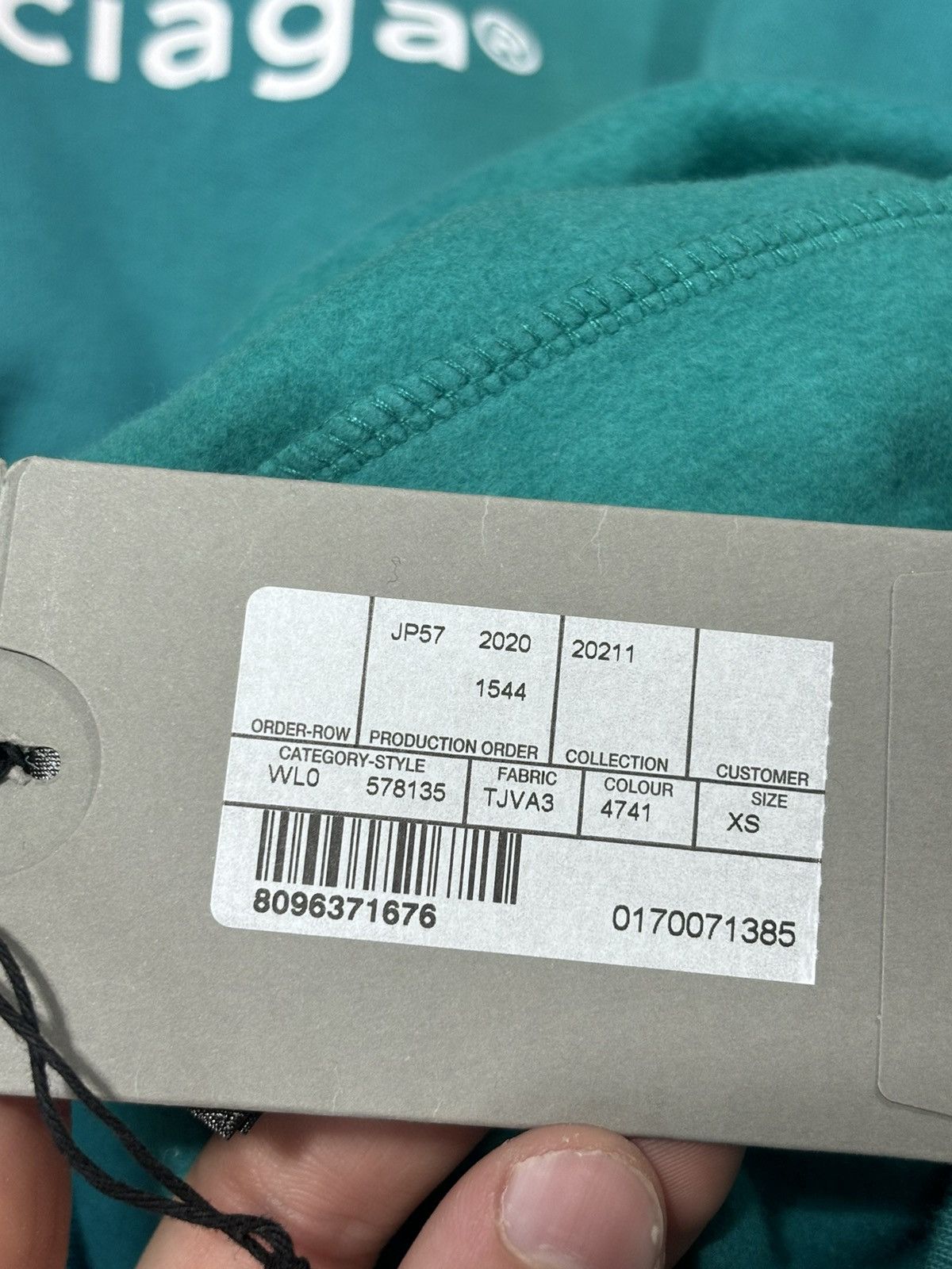 Balenciaga Balenciaga Teal Logo Hoodie Size US XS / EU 42 / 0 - 11 Thumbnail