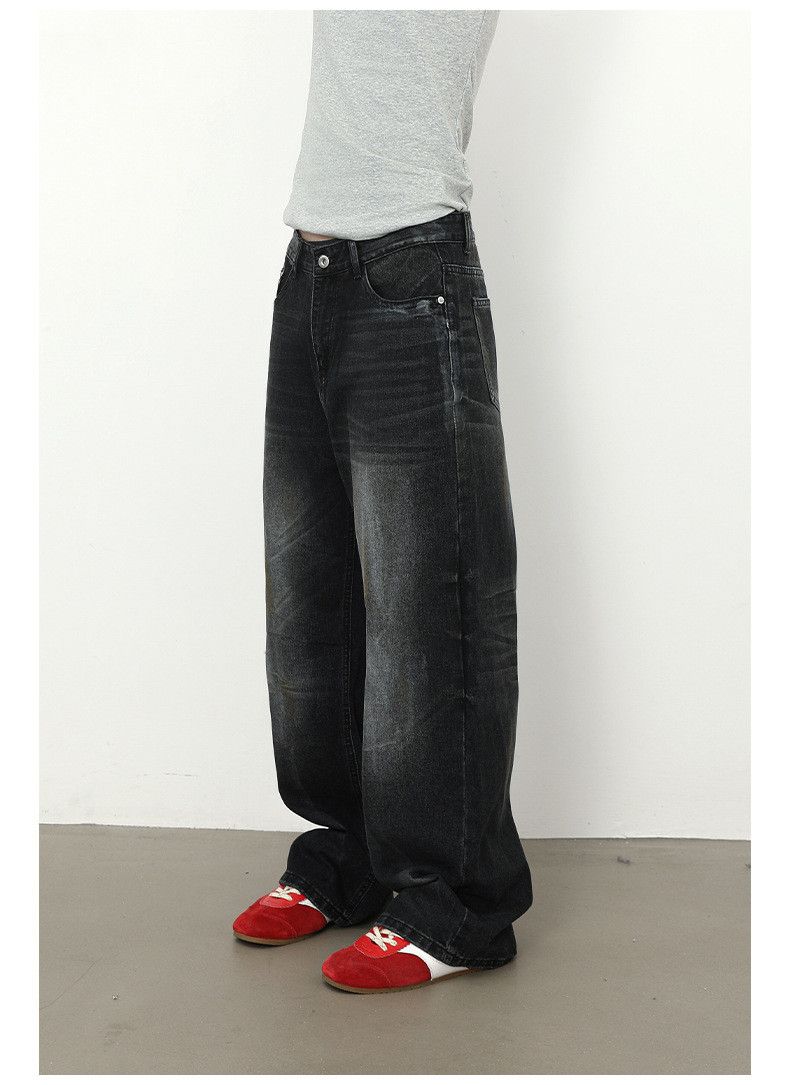 Japanese Brand × Jean Japanese retro loose straight retro men's distressed jeans Size US 32 / EU 48 - 5 Thumbnail