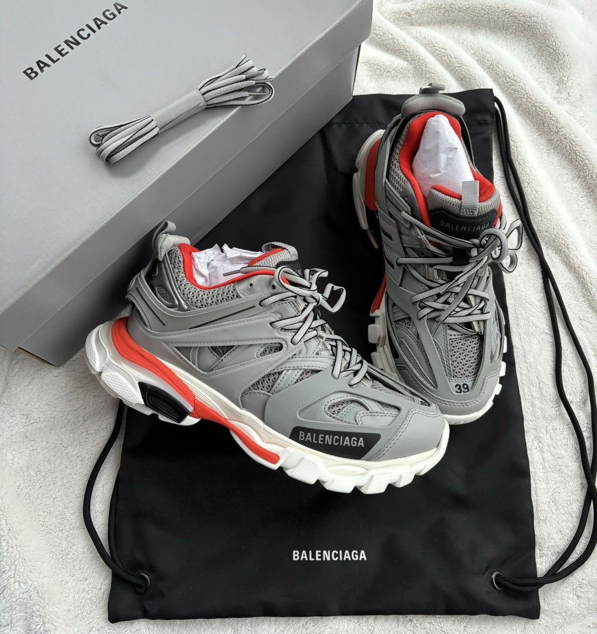Balenciaga Balenciaga Grey/Orange/White LED Tracks Size US 9 / IT 39 - 1 Thumbnail