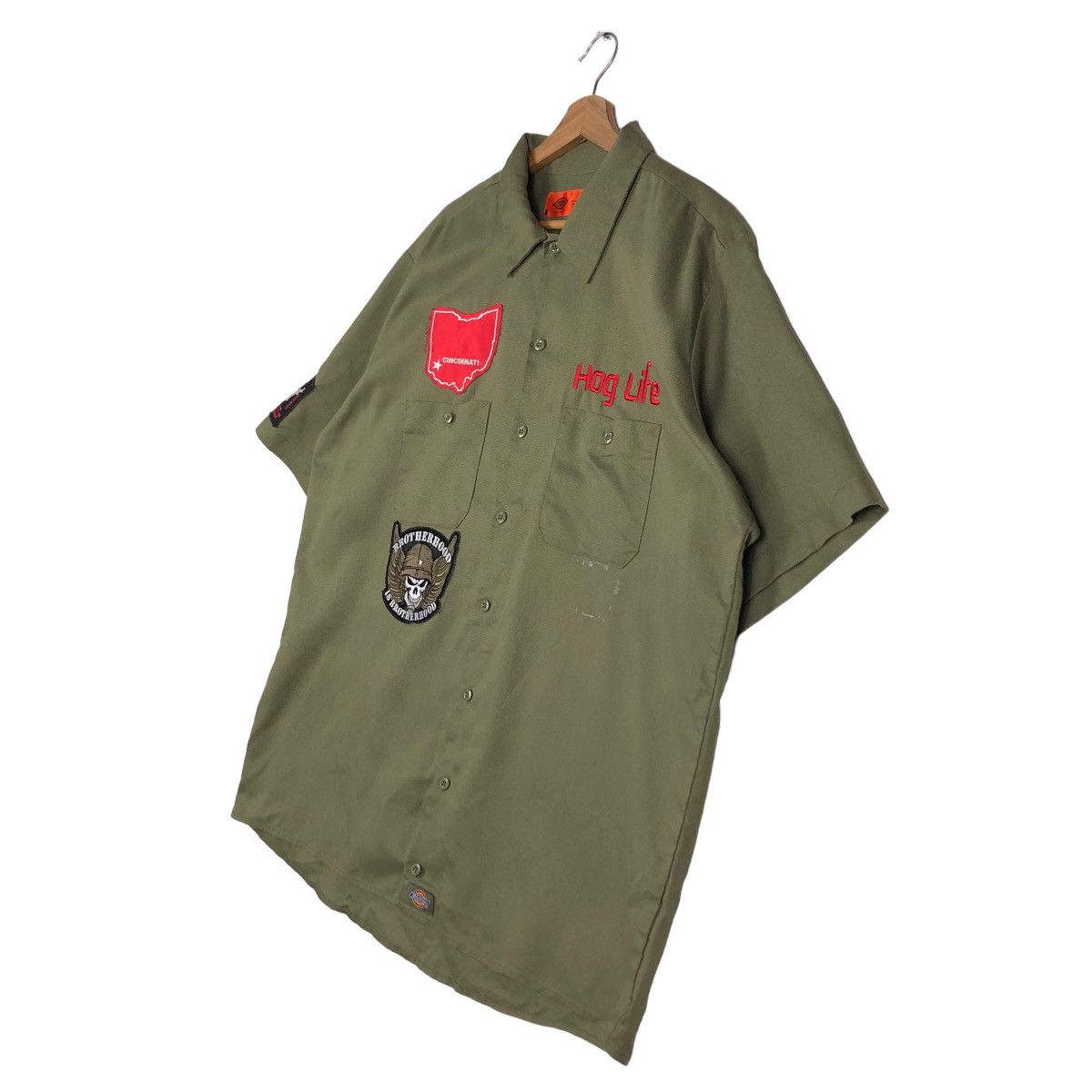 Japanese Brand 🔥Vintage Work Shirt Bowling Dickies Skeleton Big Logo Size US XXL / EU 58 / 5 - 5 Thumbnail