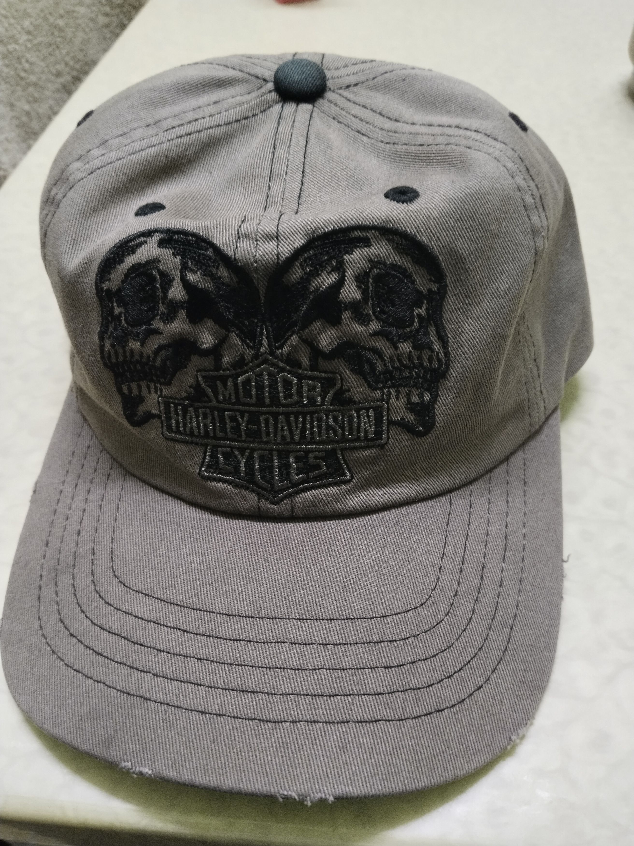Harley Davidson × Vintage SKULLS HARLEY DAVIDSON VINTAGE WITH DISTRESSED STYLE Size ONE SIZE - 6 Thumbnail