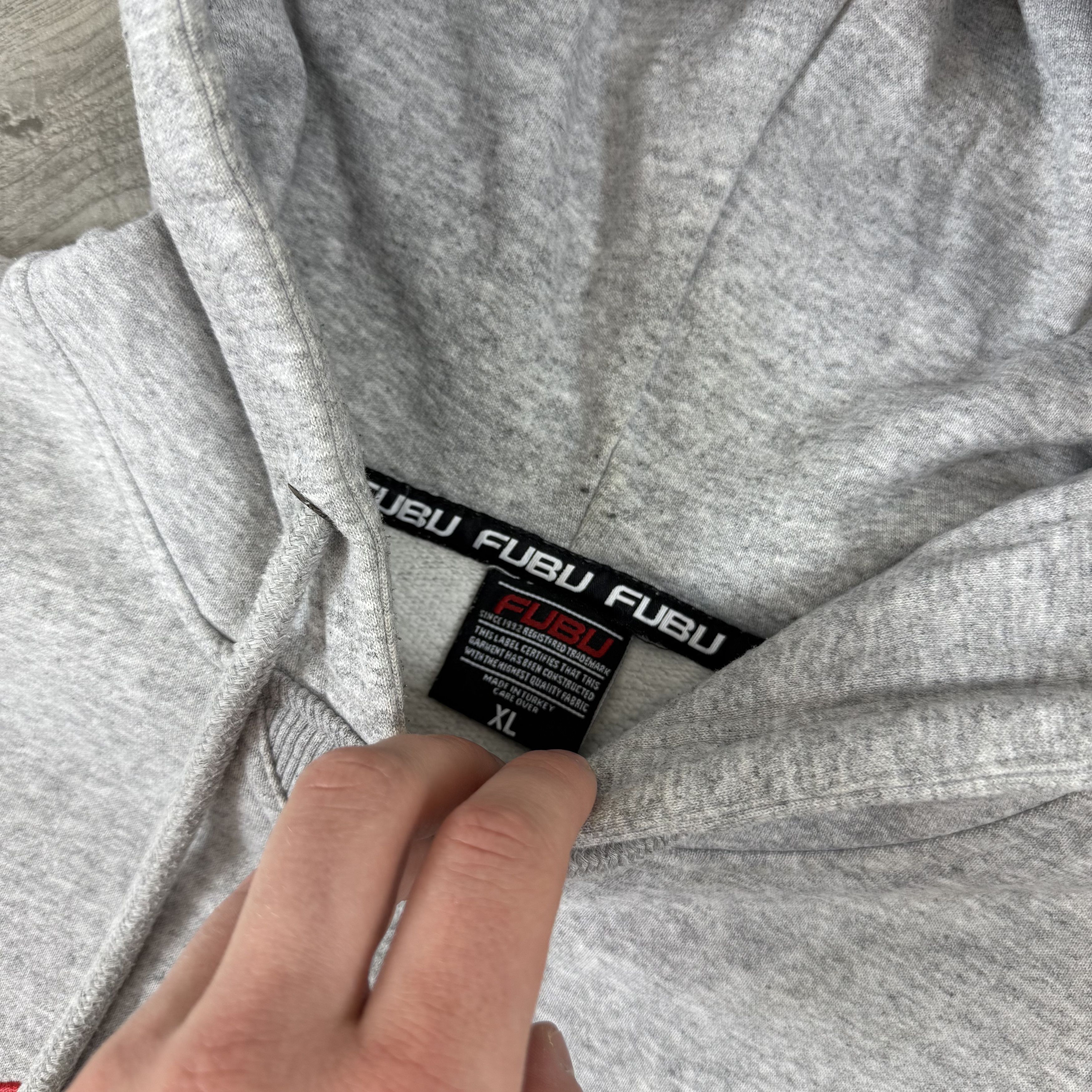 Fubu Vintage FUBU 90s Embroidered Grey Hoodie Hooded Sweat Size US XL / EU 56 / 4 - 9 Thumbnail